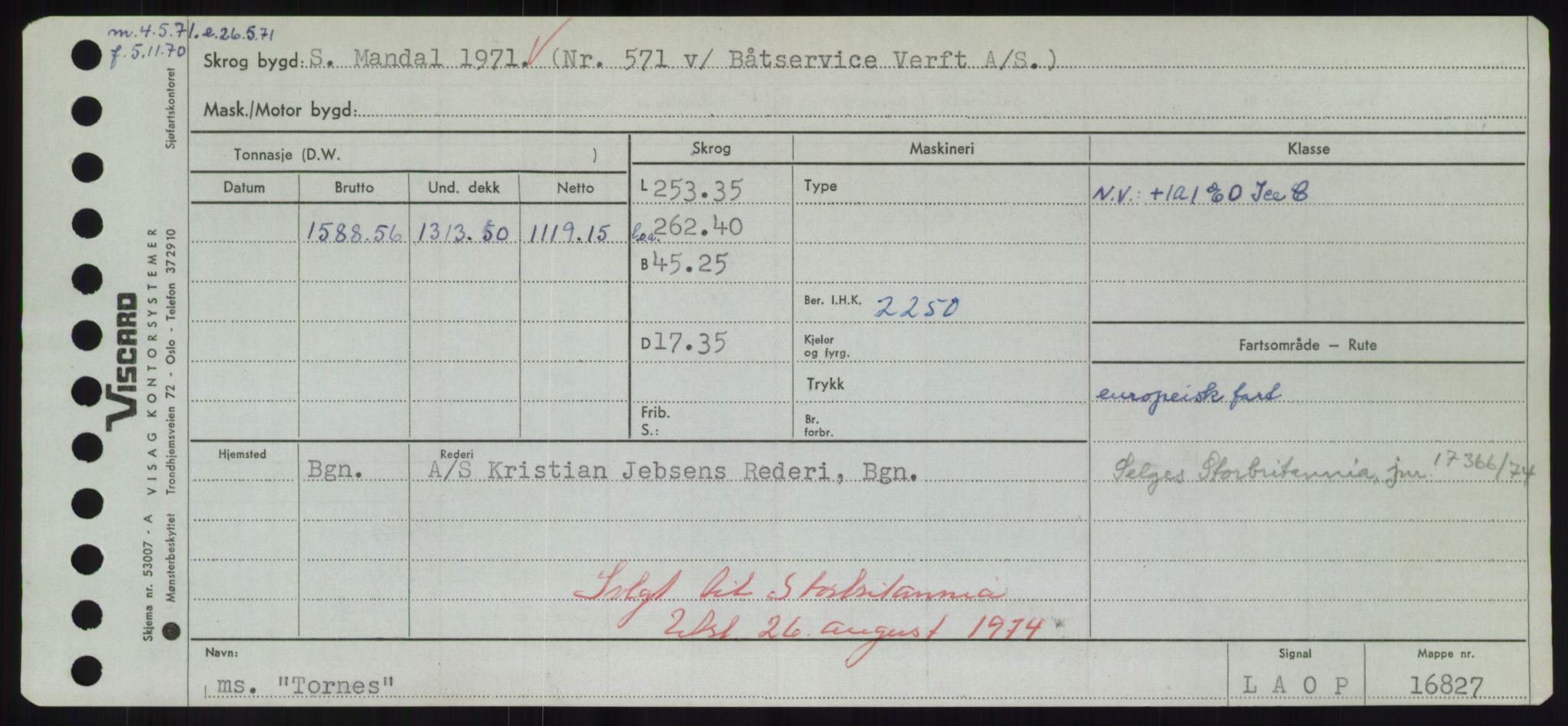 Sjøfartsdirektoratet med forløpere, Skipsmålingen, RA/S-1627/H/Hd/L0039: Fartøy, Ti-Tø, p. 341