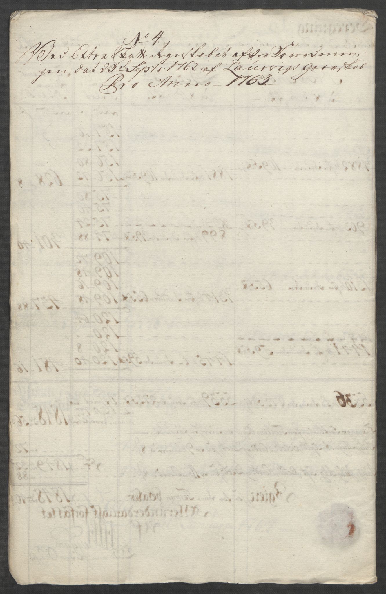Rentekammeret inntil 1814, Reviderte regnskaper, Fogderegnskap, RA/EA-4092/R33/L2033: Ekstraskatten Larvik grevskap, 1762-1764, p. 138