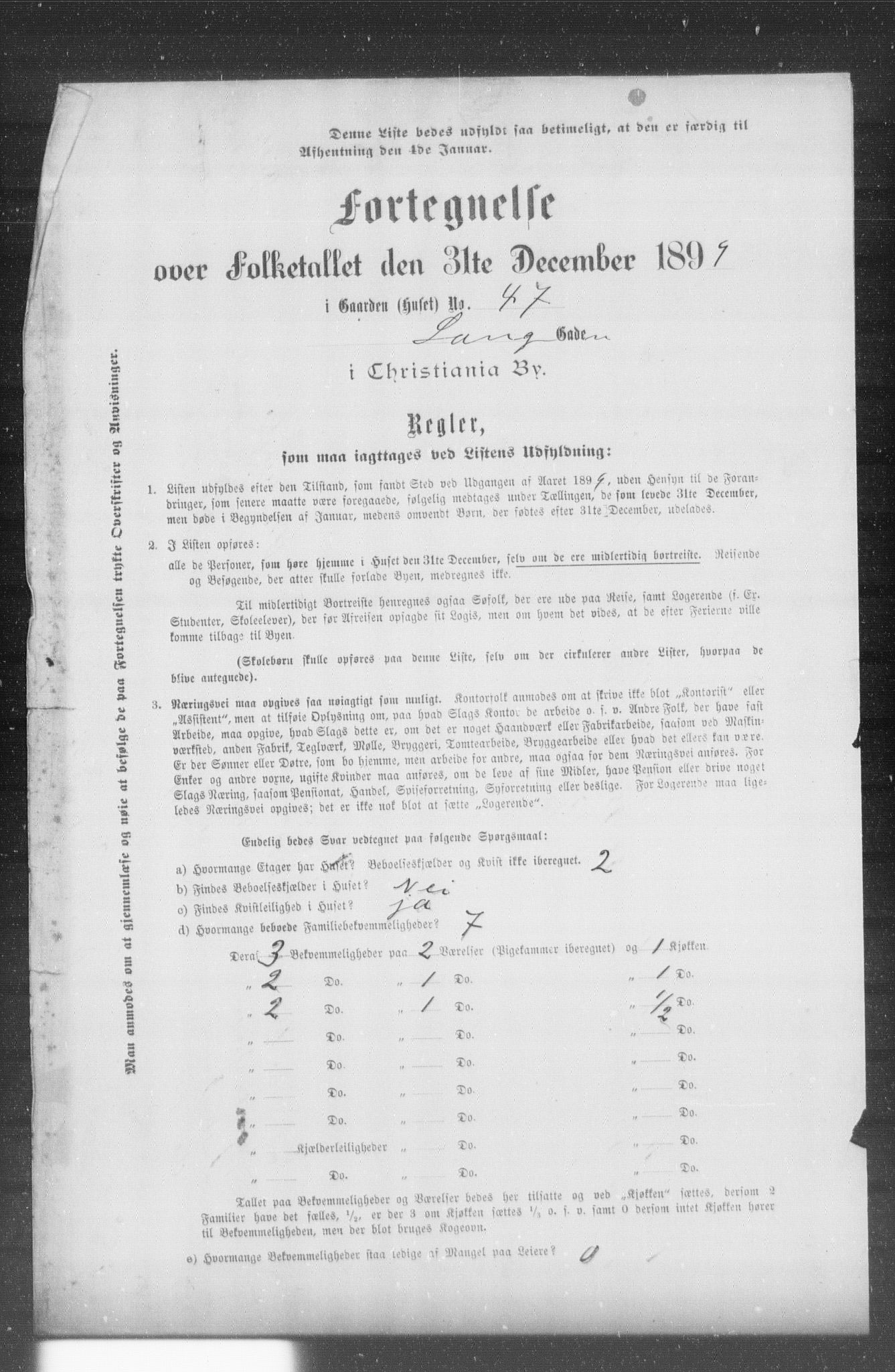 OBA, Municipal Census 1899 for Kristiania, 1899, p. 7468