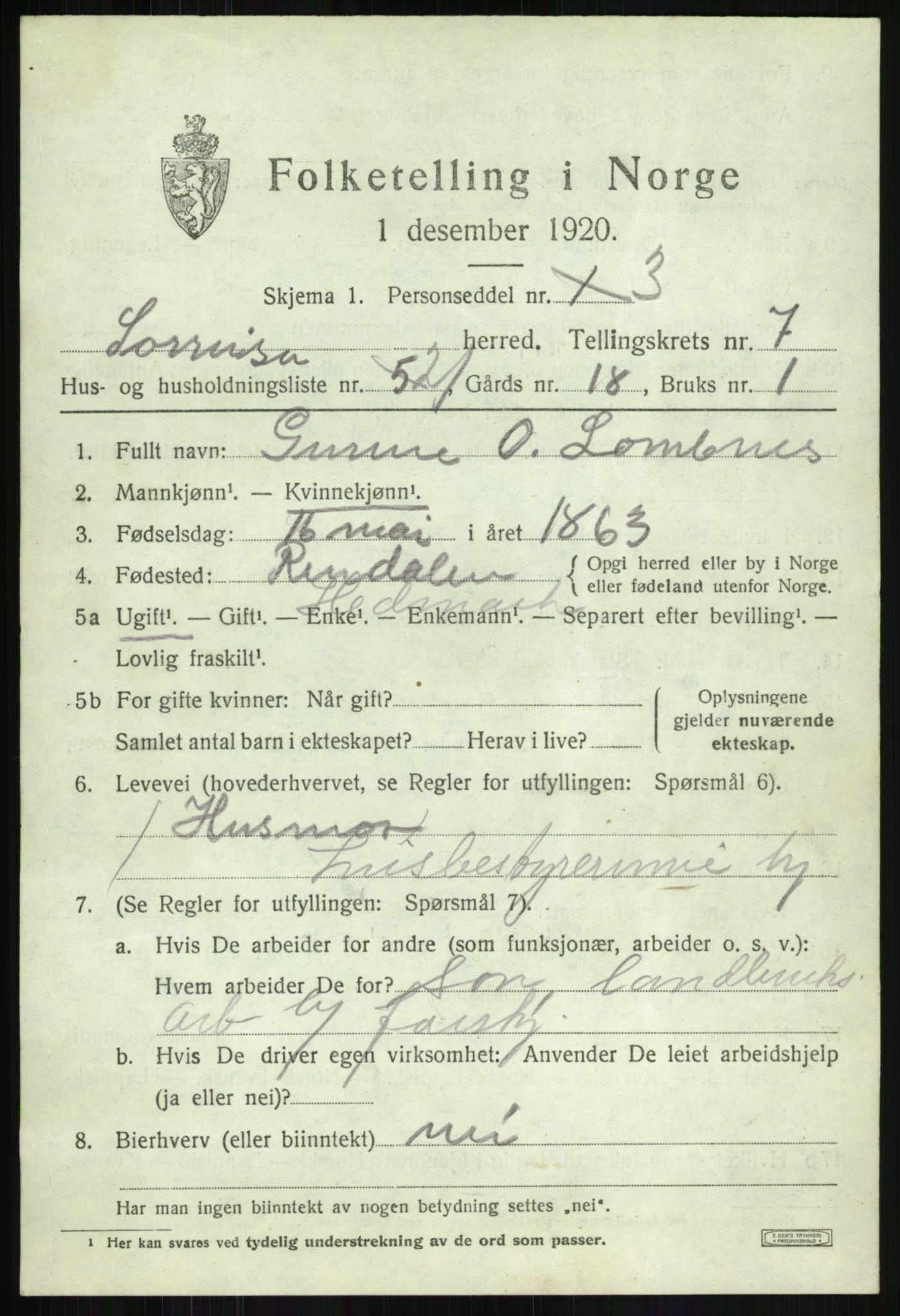 SATØ, 1920 census for Sørreisa, 1920, p. 3674