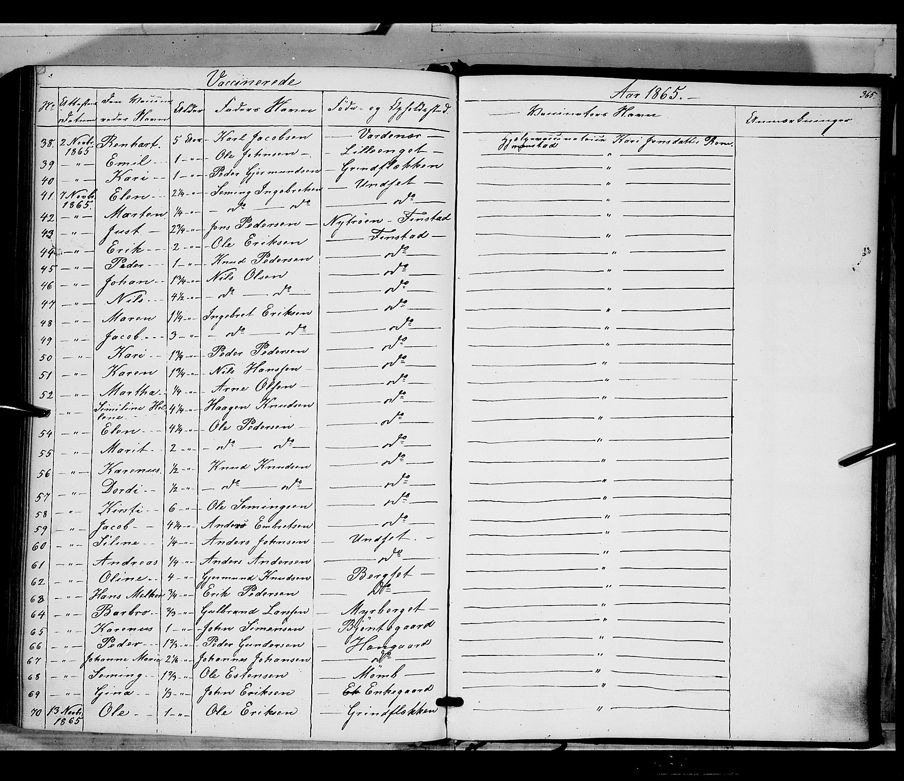 Rendalen prestekontor, SAH/PREST-054/H/Ha/Haa/L0005: Parish register (official) no. 5, 1853-1866, p. 365