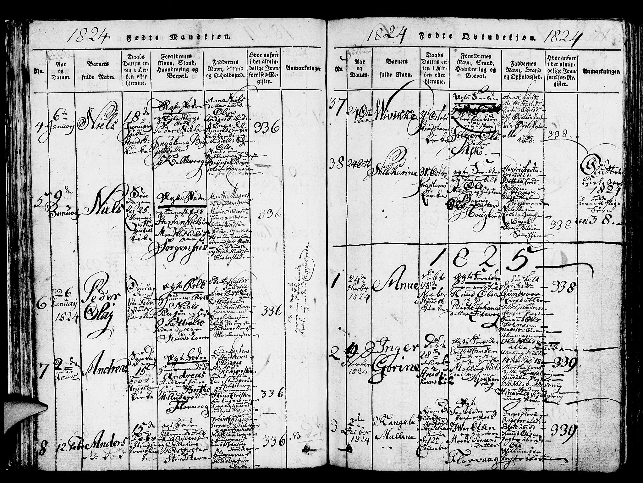 Askøy Sokneprestembete, SAB/A-74101/H/Ha/Hab/Haba/L0002: Parish register (copy) no. A 2, 1815-1846, p. 79
