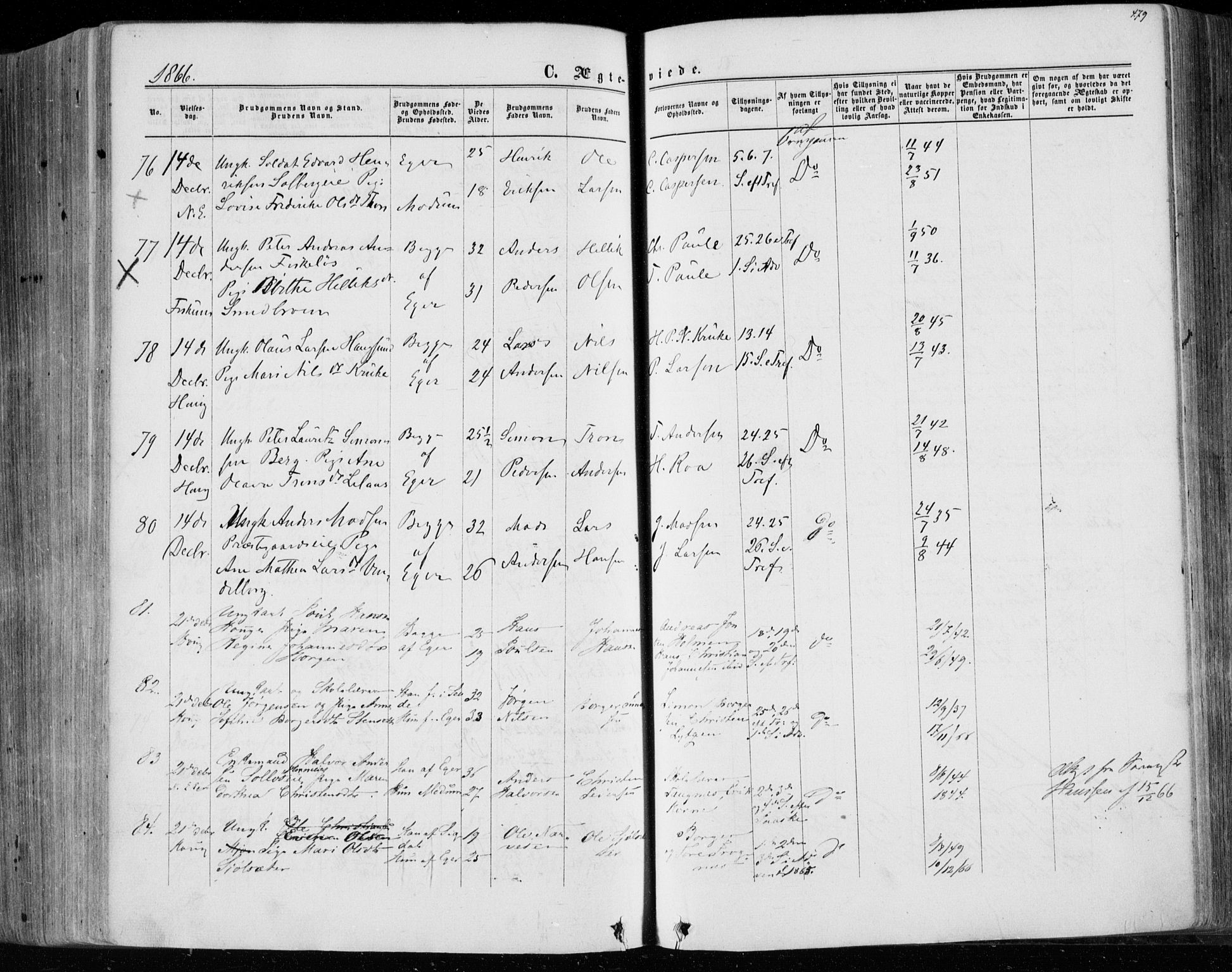 Eiker kirkebøker, AV/SAKO-A-4/F/Fa/L0016: Parish register (official) no. I 16, 1860-1868, p. 479