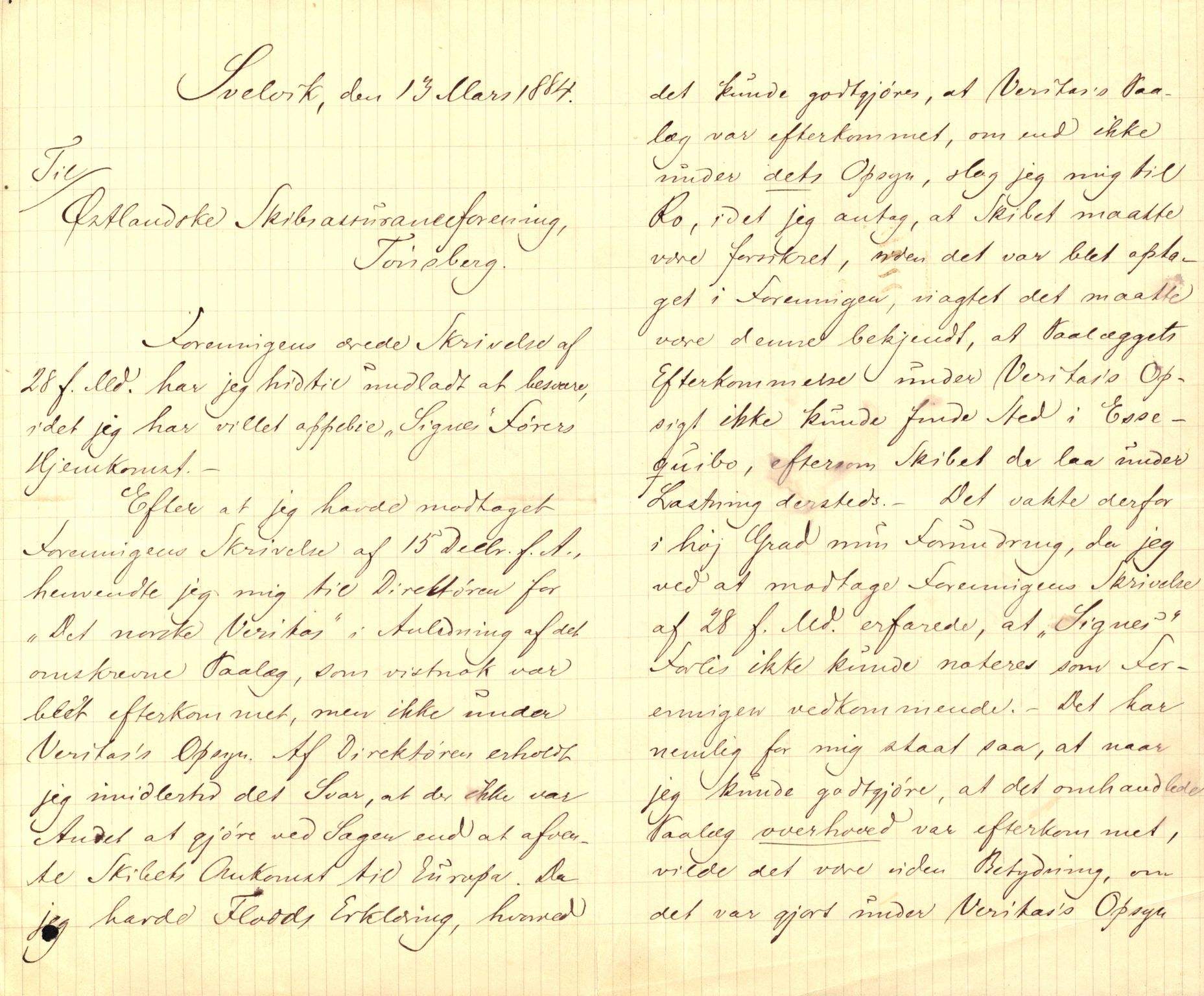 Pa 63 - Østlandske skibsassuranceforening, VEMU/A-1079/G/Ga/L0017/0005: Havaridokumenter / Signe, Hurra, Activ, Sjofna, Senior, Scandia, 1884, p. 33