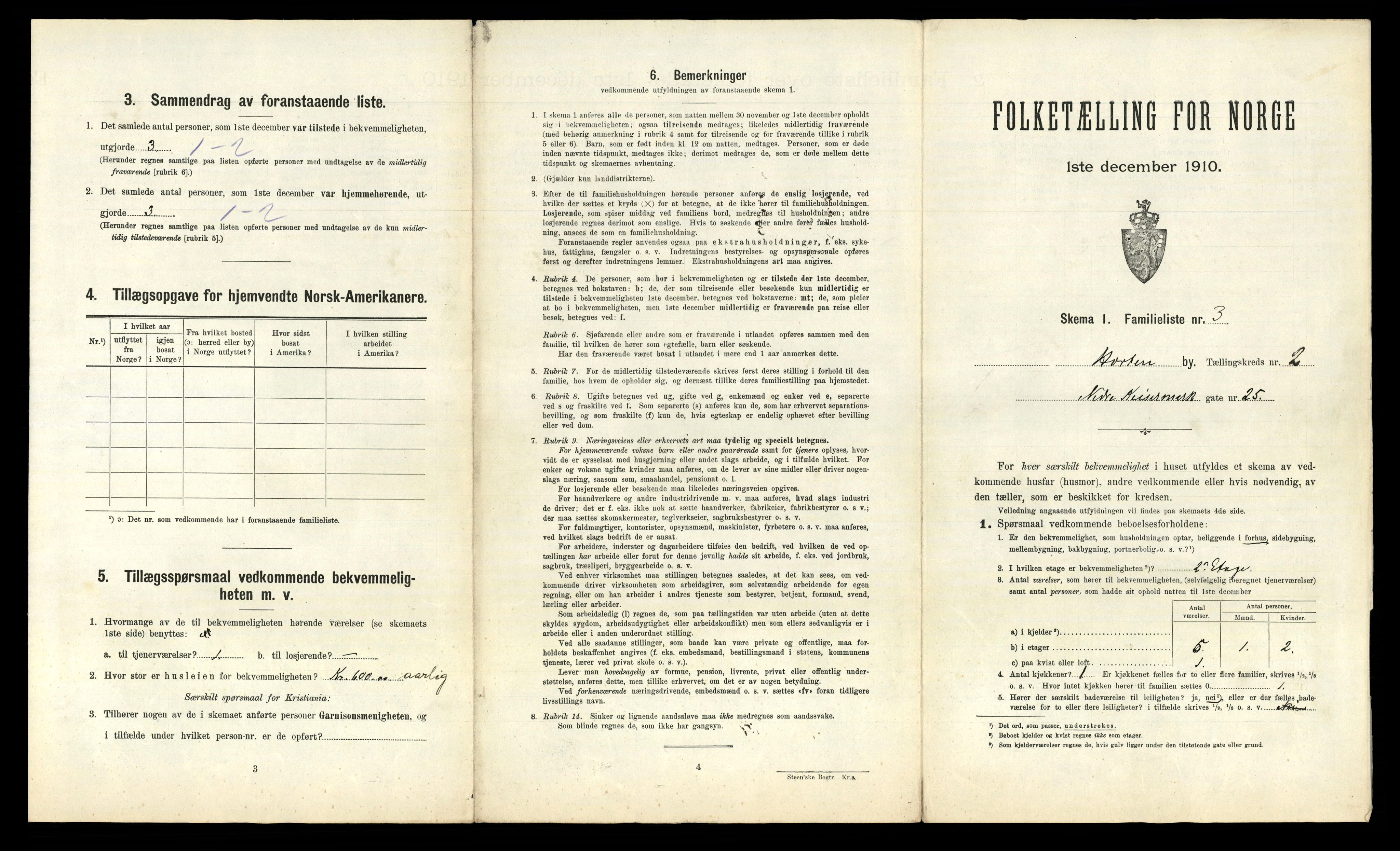 RA, 1910 census for Horten, 1910, p. 2360