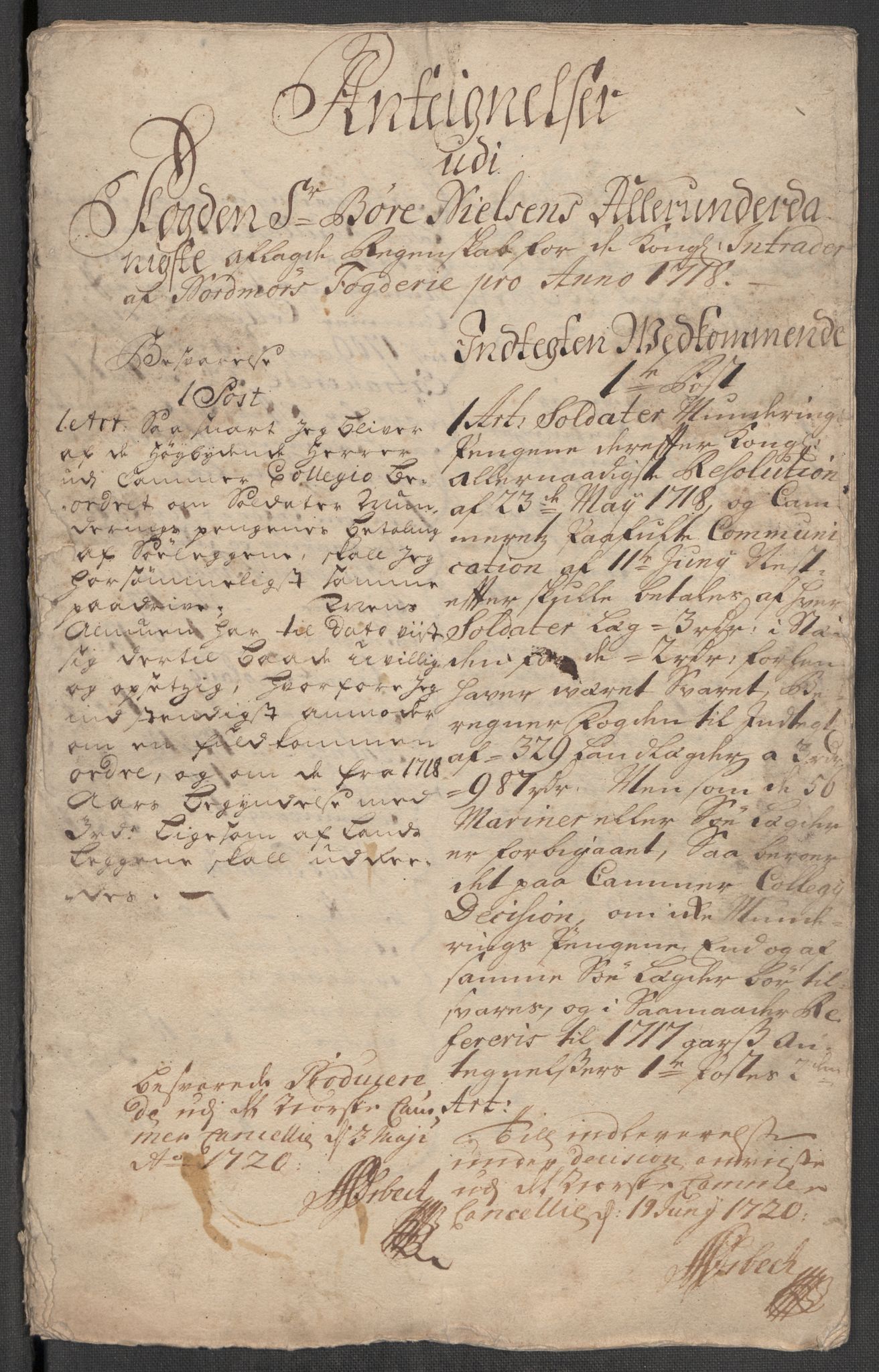 Rentekammeret inntil 1814, Reviderte regnskaper, Fogderegnskap, AV/RA-EA-4092/R56/L3751: Fogderegnskap Nordmøre, 1718, p. 276