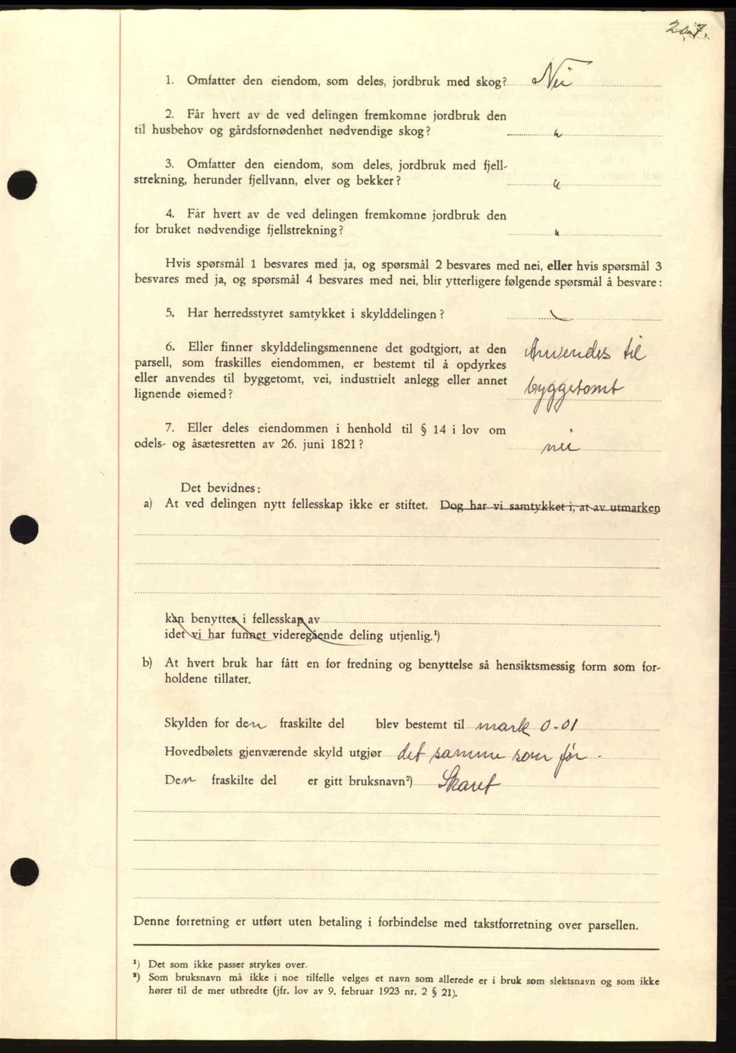 Nordmøre sorenskriveri, AV/SAT-A-4132/1/2/2Ca: Mortgage book no. A87, 1939-1940, Diary no: : 2647/1939