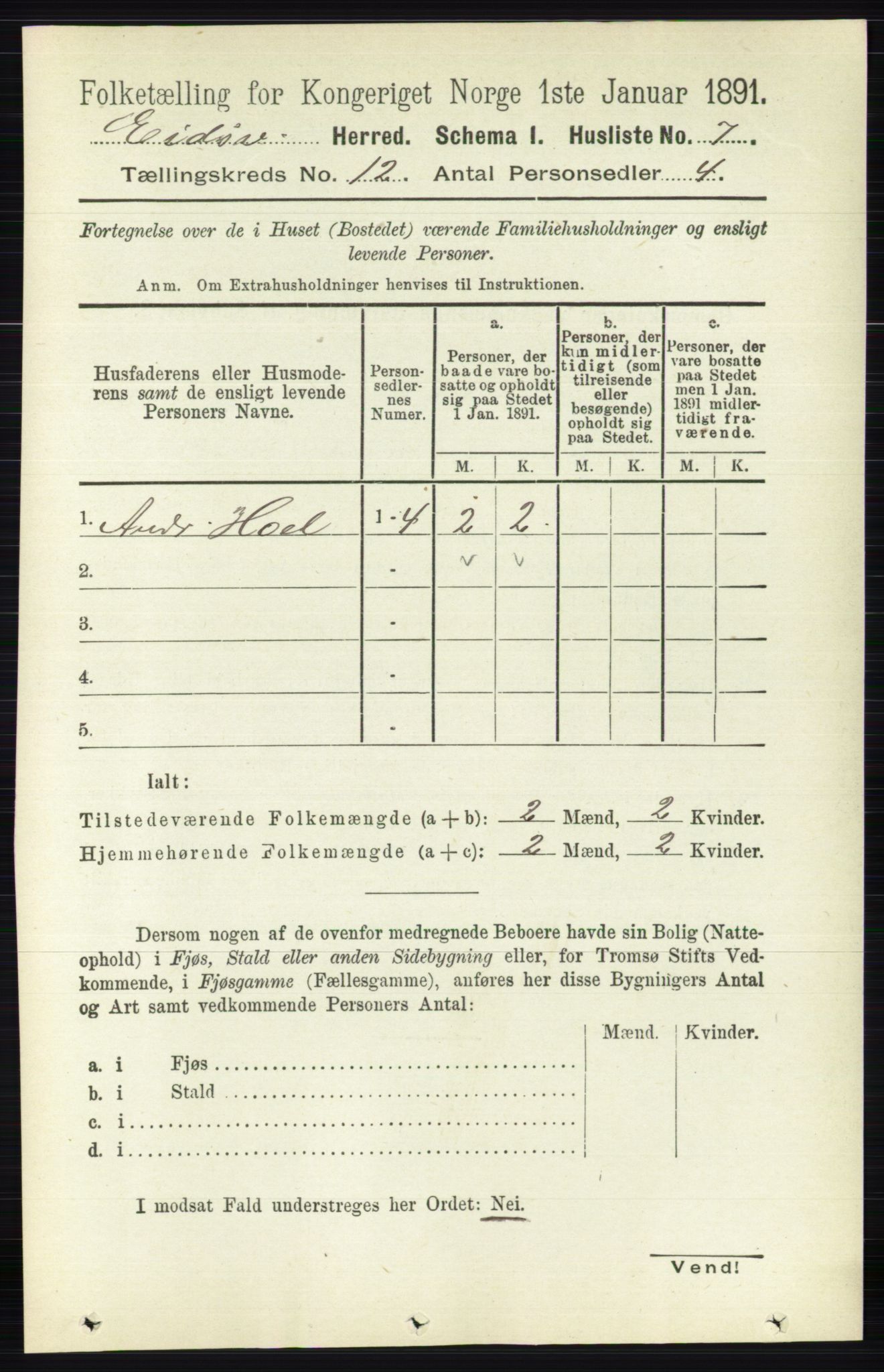 RA, 1891 census for 0237 Eidsvoll, 1891, p. 8413