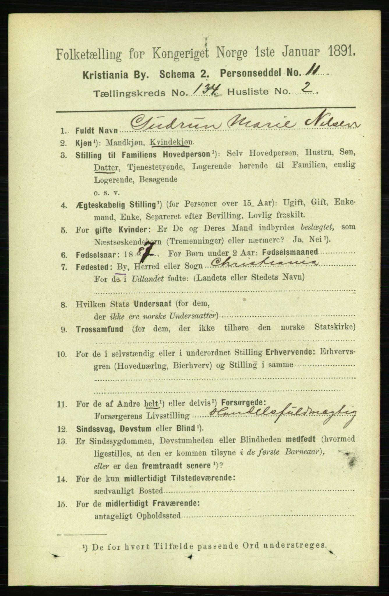 RA, 1891 census for 0301 Kristiania, 1891, p. 73595