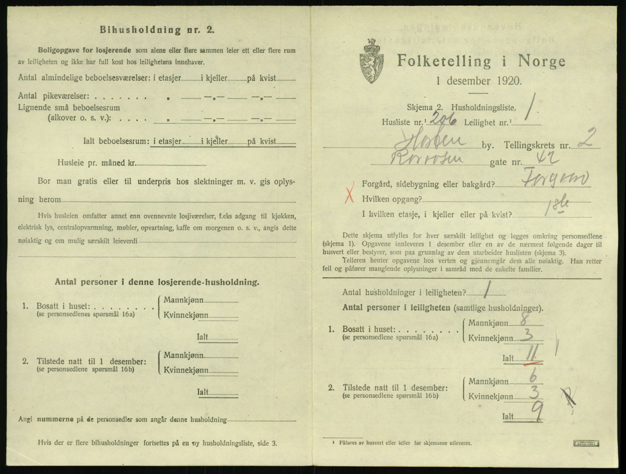 SAKO, 1920 census for Horten, 1920, p. 4077