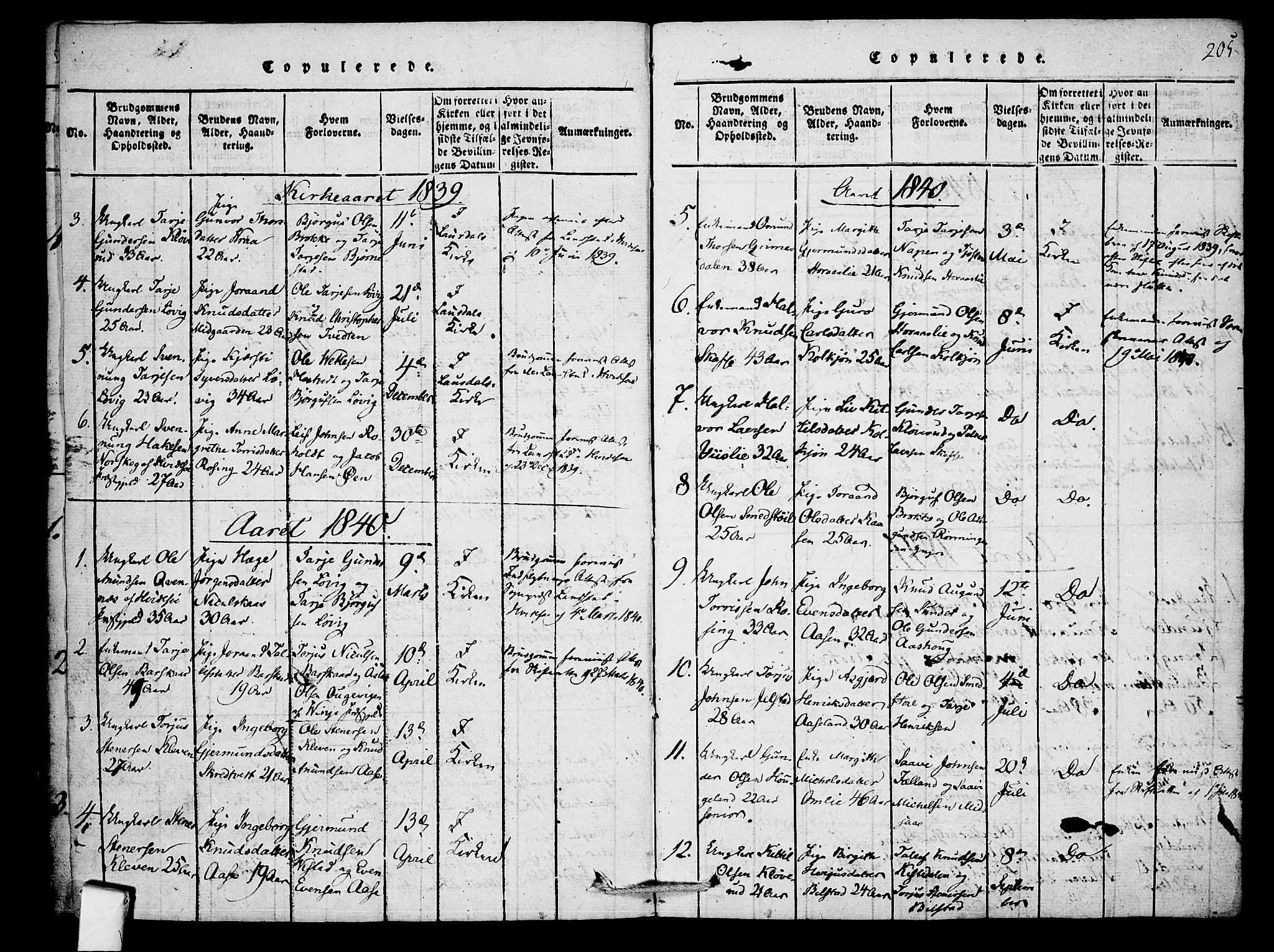 Mo kirkebøker, SAKO/A-286/F/Fb/L0001: Parish register (official) no. II 1, 1814-1844, p. 205
