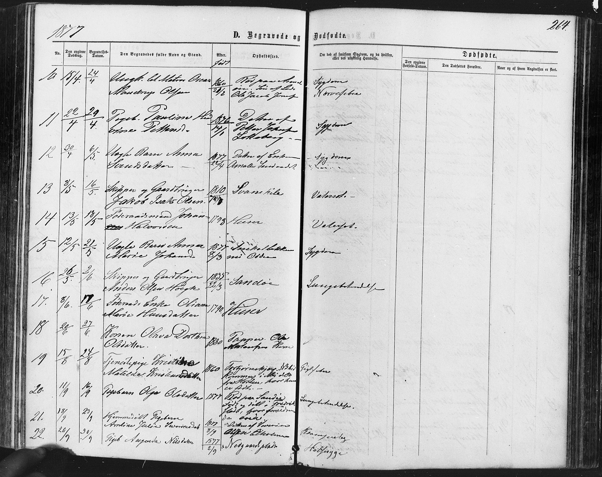 Hvaler prestekontor Kirkebøker, AV/SAO-A-2001/F/Fa/L0007: Parish register (official) no. I 7, 1864-1878, p. 264