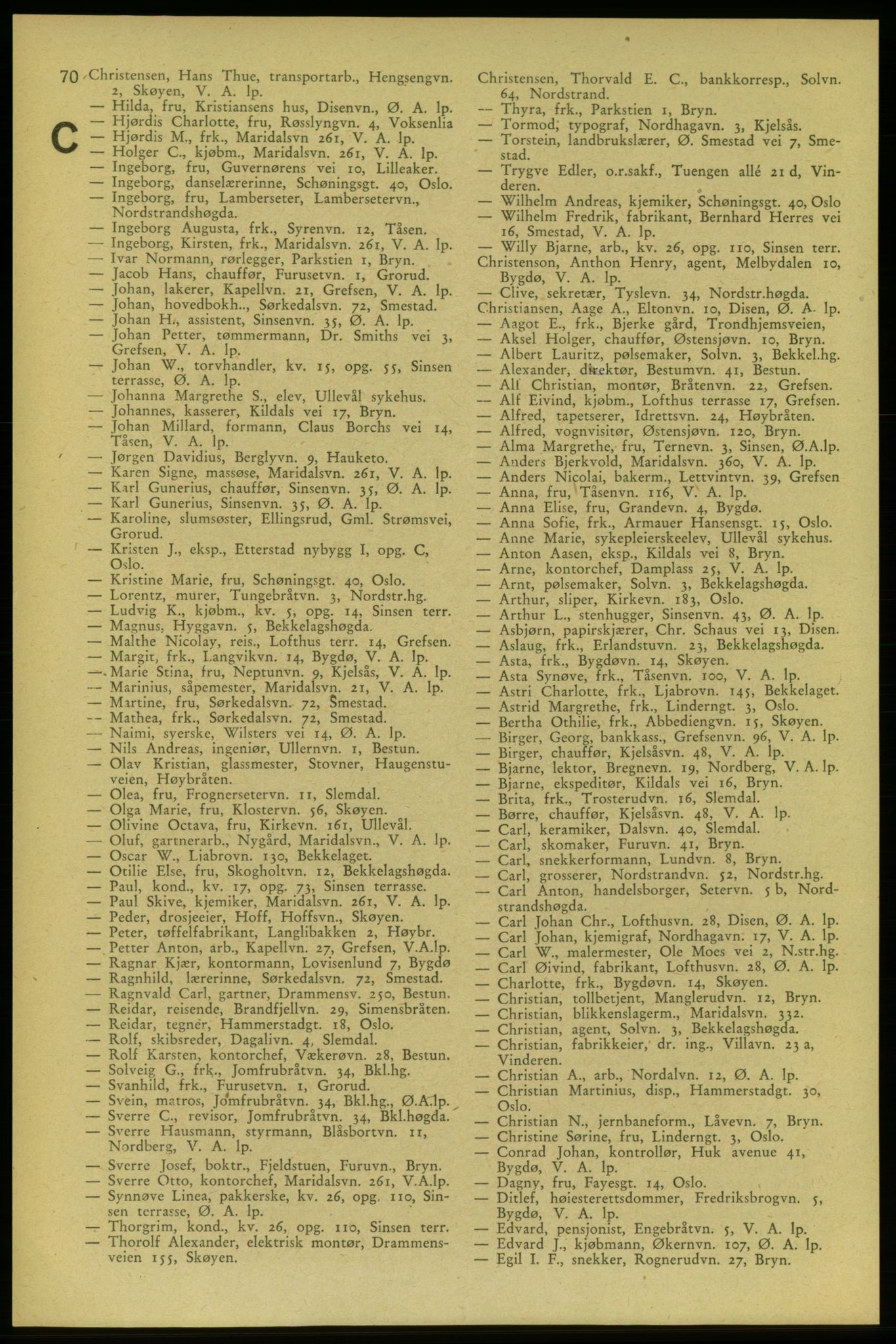 Aker adressebok/adressekalender, PUBL/001/A/006: Aker adressebok, 1937-1938, p. 70