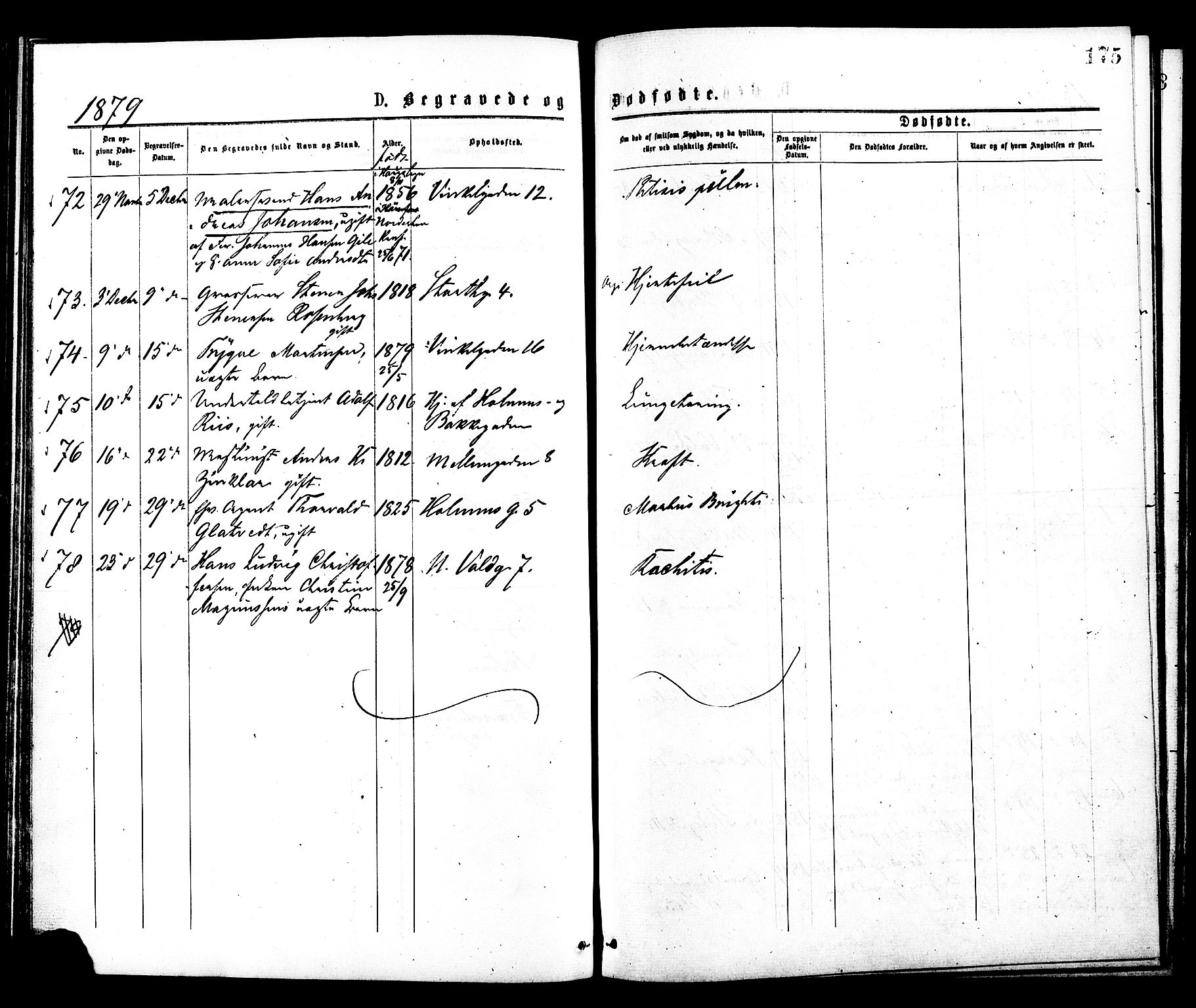 Johannes prestekontor Kirkebøker, AV/SAO-A-10852/F/Fa/L0002: Parish register (official) no. 2, 1875-1882, p. 175