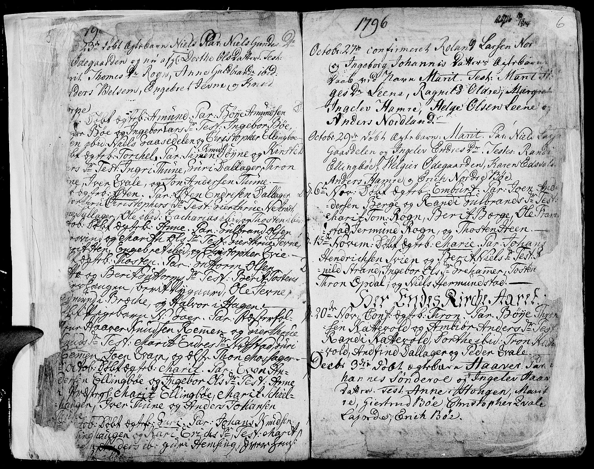Vang prestekontor, Valdres, SAH/PREST-140/H/Ha/L0002: Parish register (official) no. 2, 1796-1808, p. 5-6