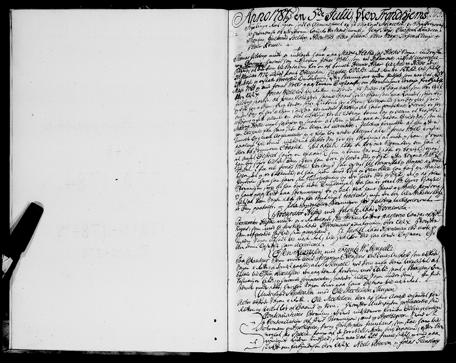 Trondheim byfogd, AV/SAT-A-0003/1/1/1A/L0057: Bytingsprotokoll - 5/7-22/4.Gl.nr.48b. U, 1781-1784, p. 264b-265a
