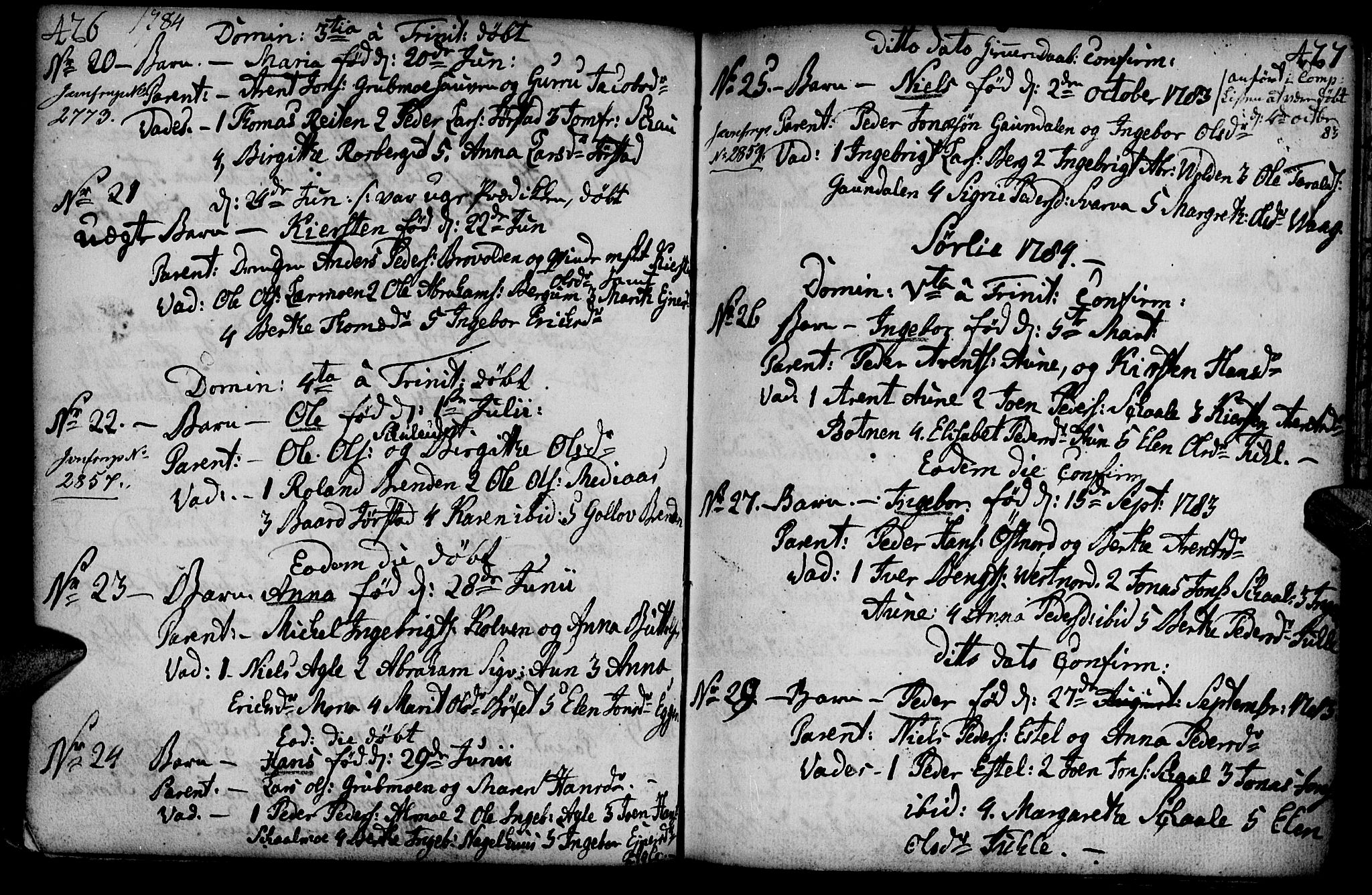 Ministerialprotokoller, klokkerbøker og fødselsregistre - Nord-Trøndelag, SAT/A-1458/749/L0467: Parish register (official) no. 749A01, 1733-1787, p. 426-427