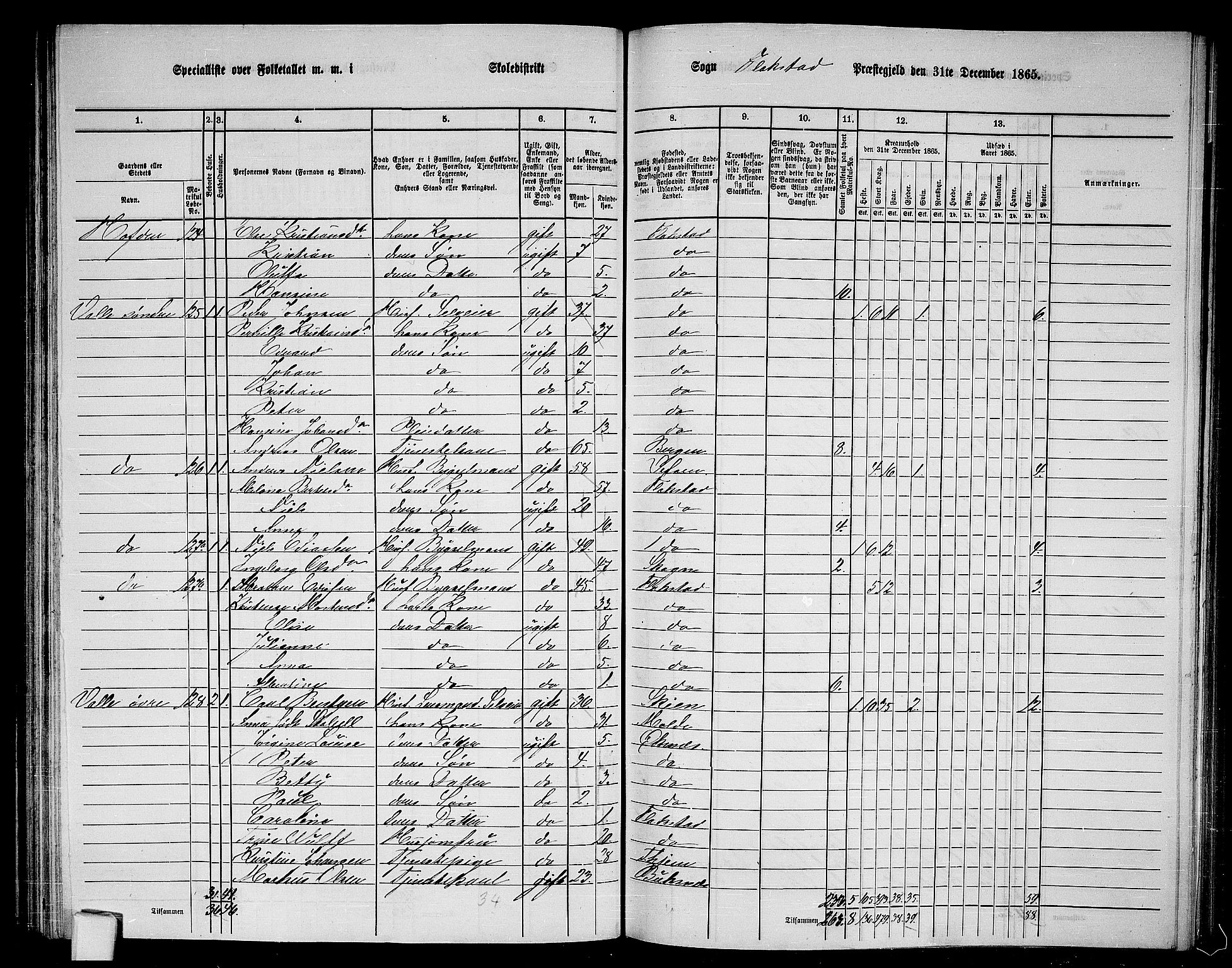 RA, 1865 census for Flakstad, 1865, p. 36