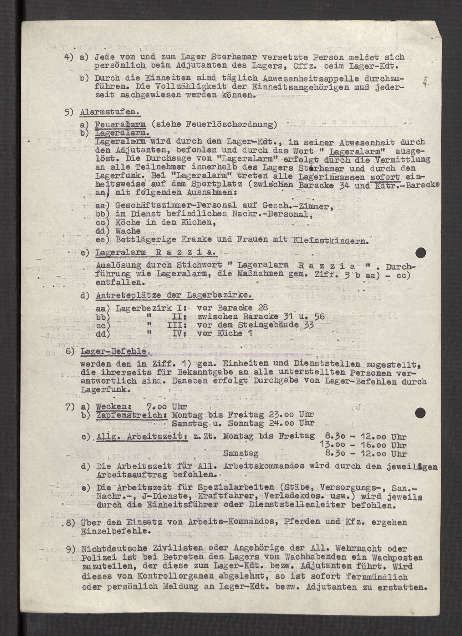 Deutscher Oberbefehlshaber Norwegen (DOBN), AV/RA-RAFA-2197/D/Dja/L0070/0001: DBO Abt. 1a / Lagerordnungen, 1946