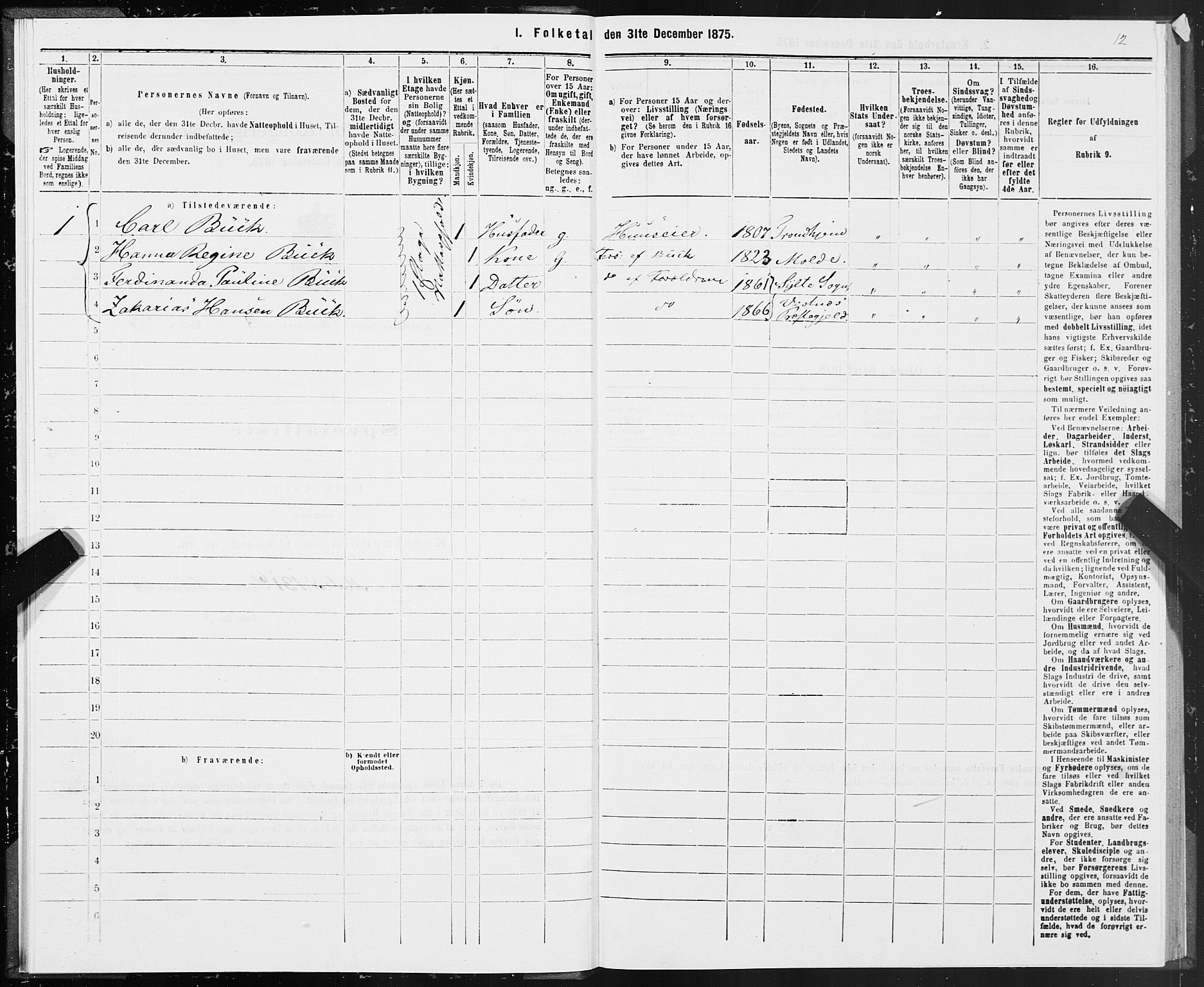 SAT, 1875 census for 1502P Molde, 1875, p. 2012