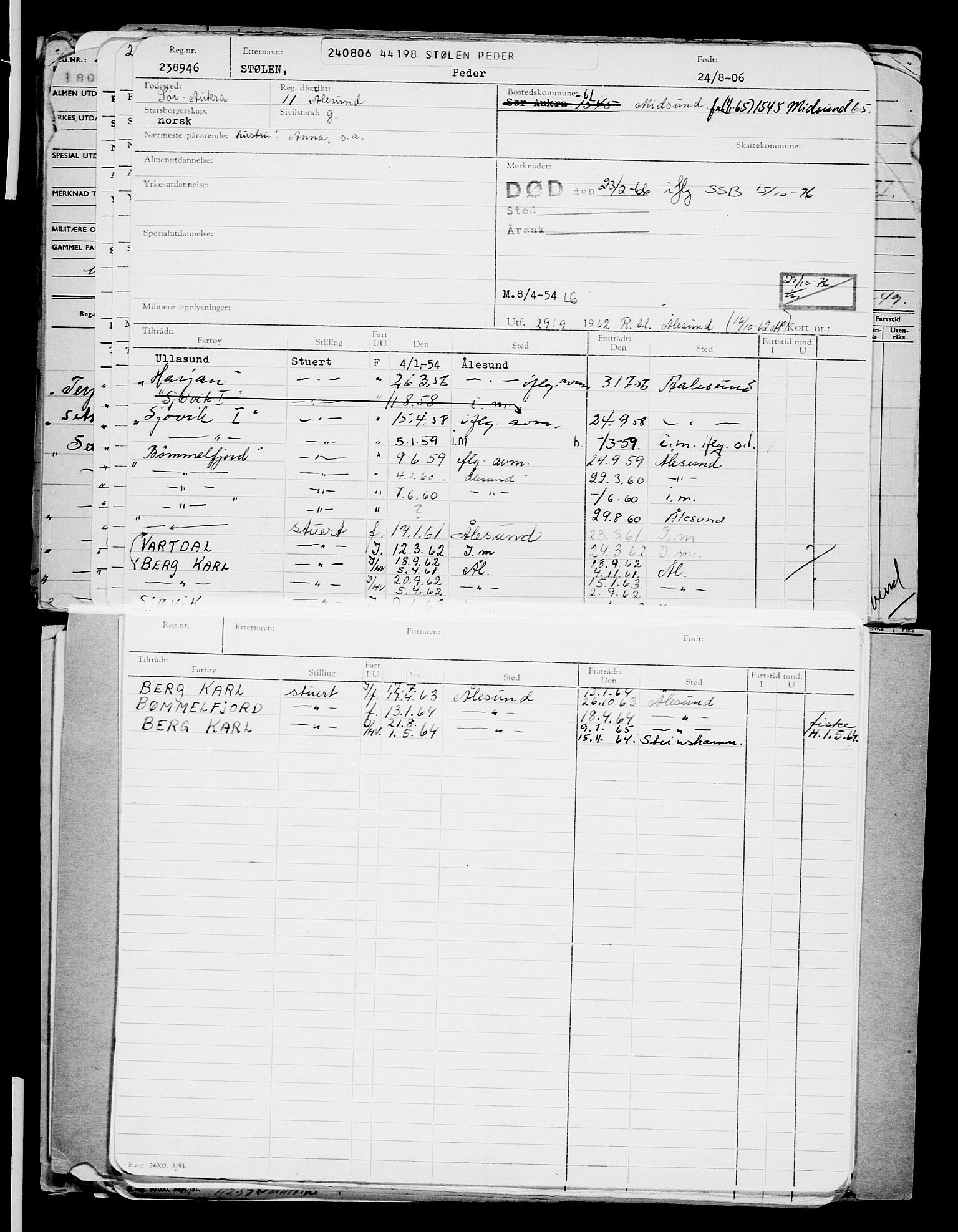 Direktoratet for sjømenn, AV/RA-S-3545/G/Gb/L0066: Hovedkort, 1906, p. 618