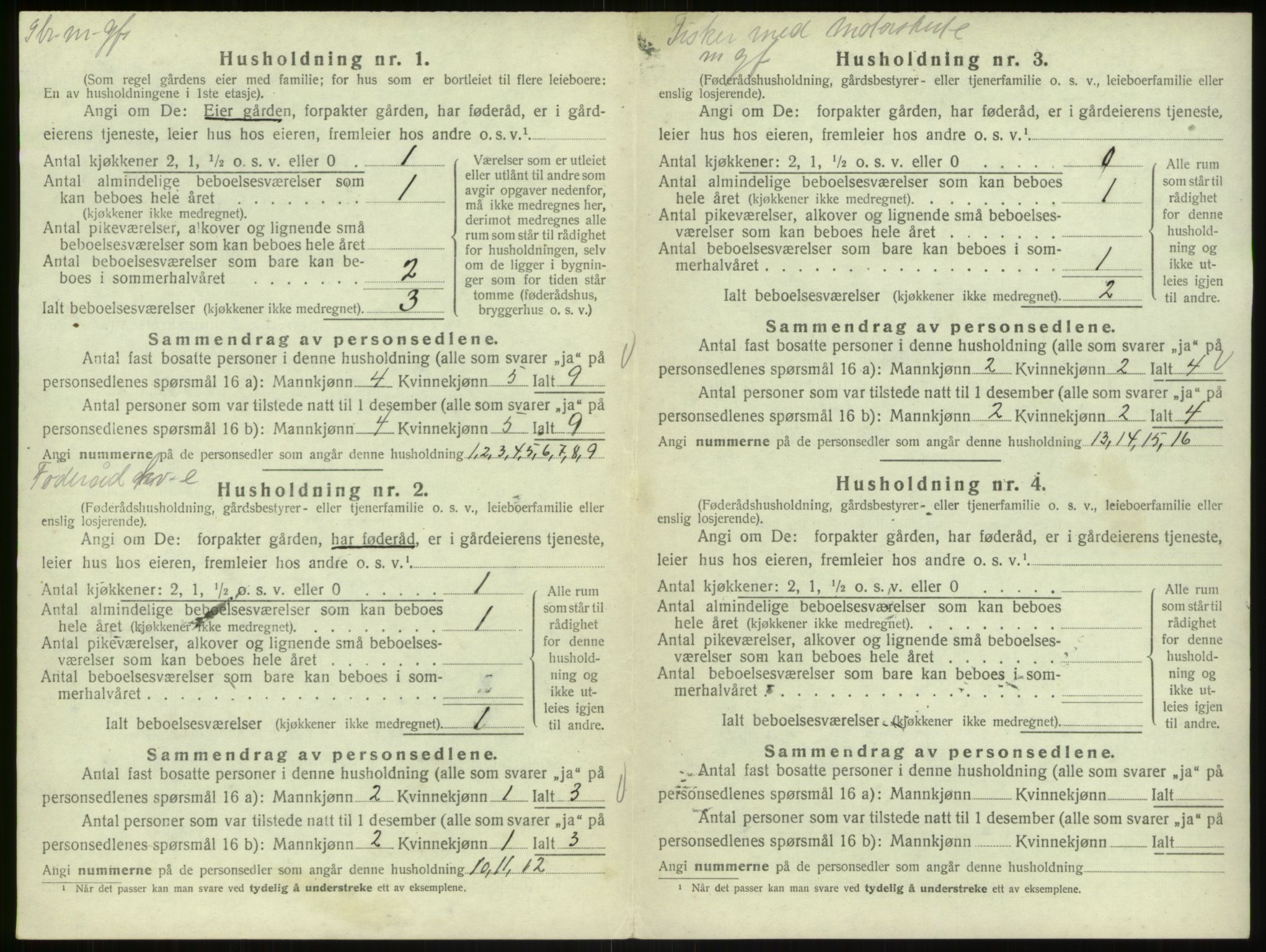 SAB, 1920 census for Bruvik, 1920, p. 949