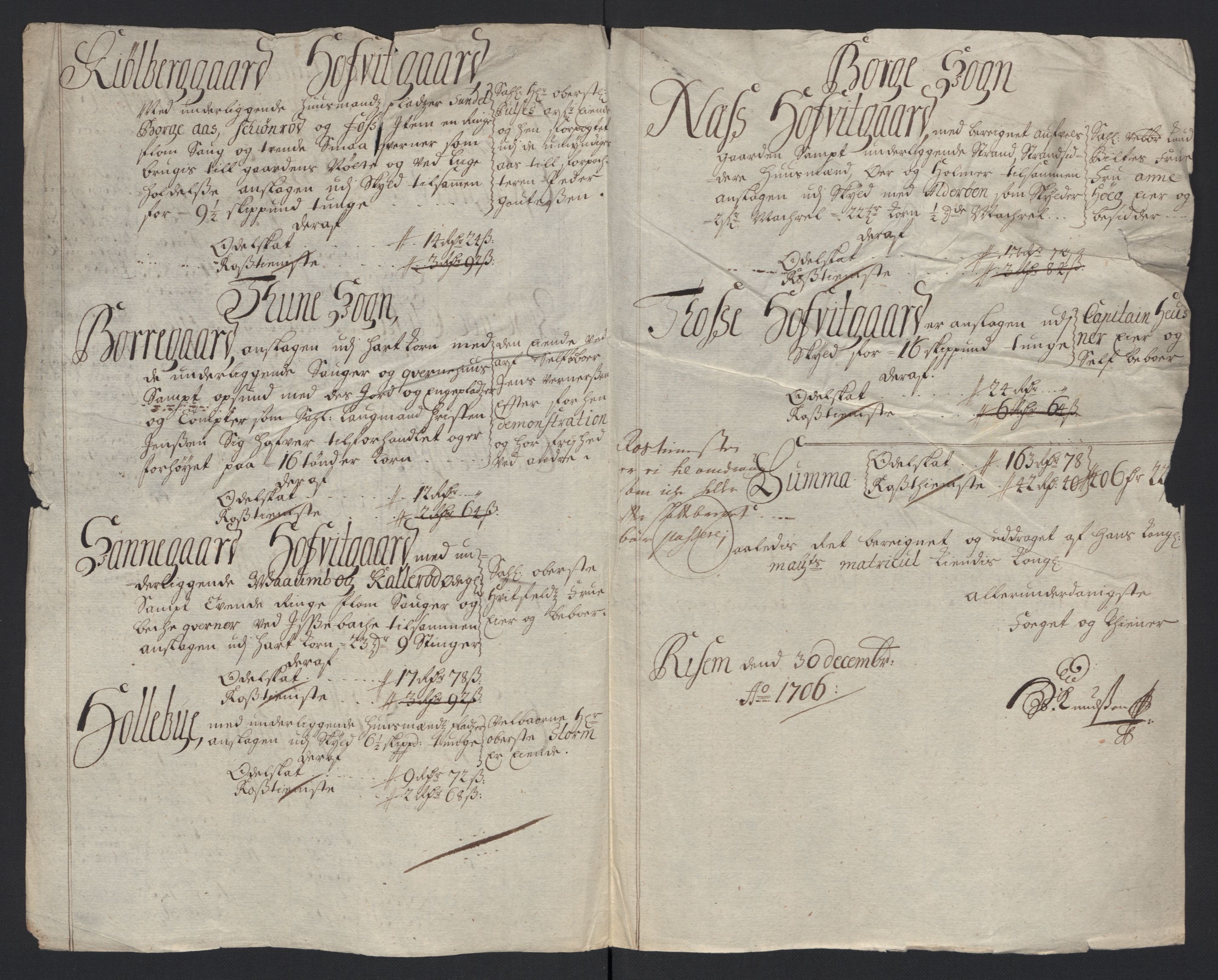 Rentekammeret inntil 1814, Reviderte regnskaper, Fogderegnskap, AV/RA-EA-4092/R04/L0133: Fogderegnskap Moss, Onsøy, Tune, Veme og Åbygge, 1705-1706, p. 403