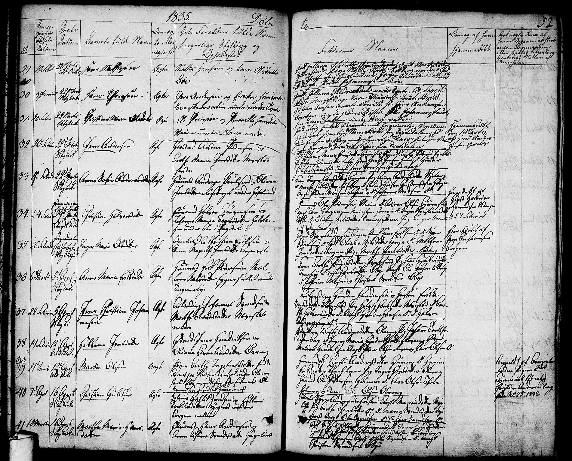 Skjeberg prestekontor Kirkebøker, AV/SAO-A-10923/F/Fa/L0005: Parish register (official) no. I 5, 1830-1845, p. 52