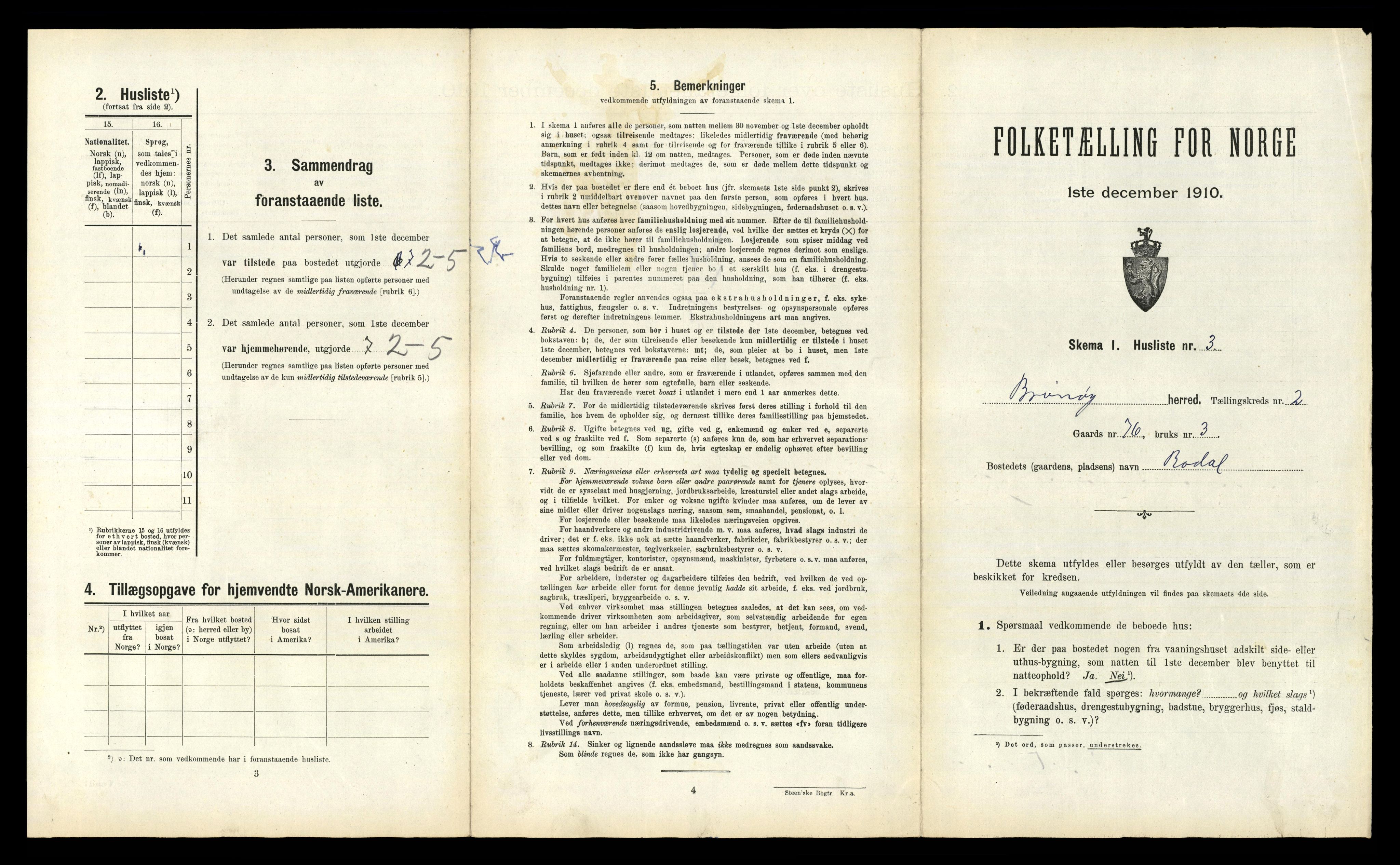 RA, 1910 census for Brønnøy, 1910, p. 129