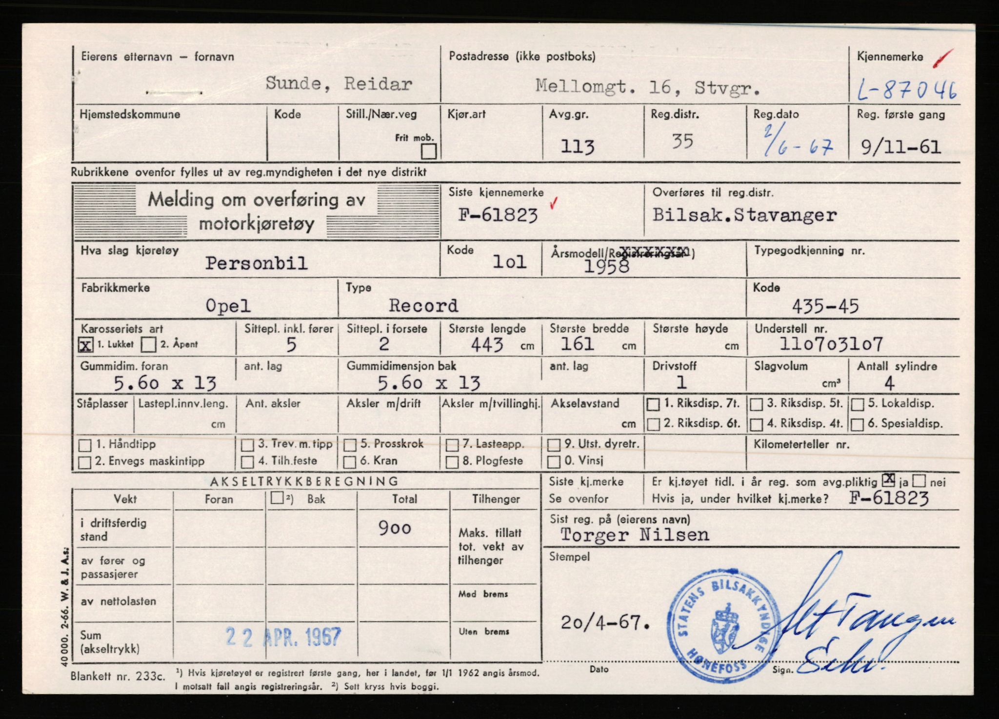 Stavanger trafikkstasjon, AV/SAST-A-101942/0/F/L0074: L-86500 - L-88799, 1930-1971, p. 469