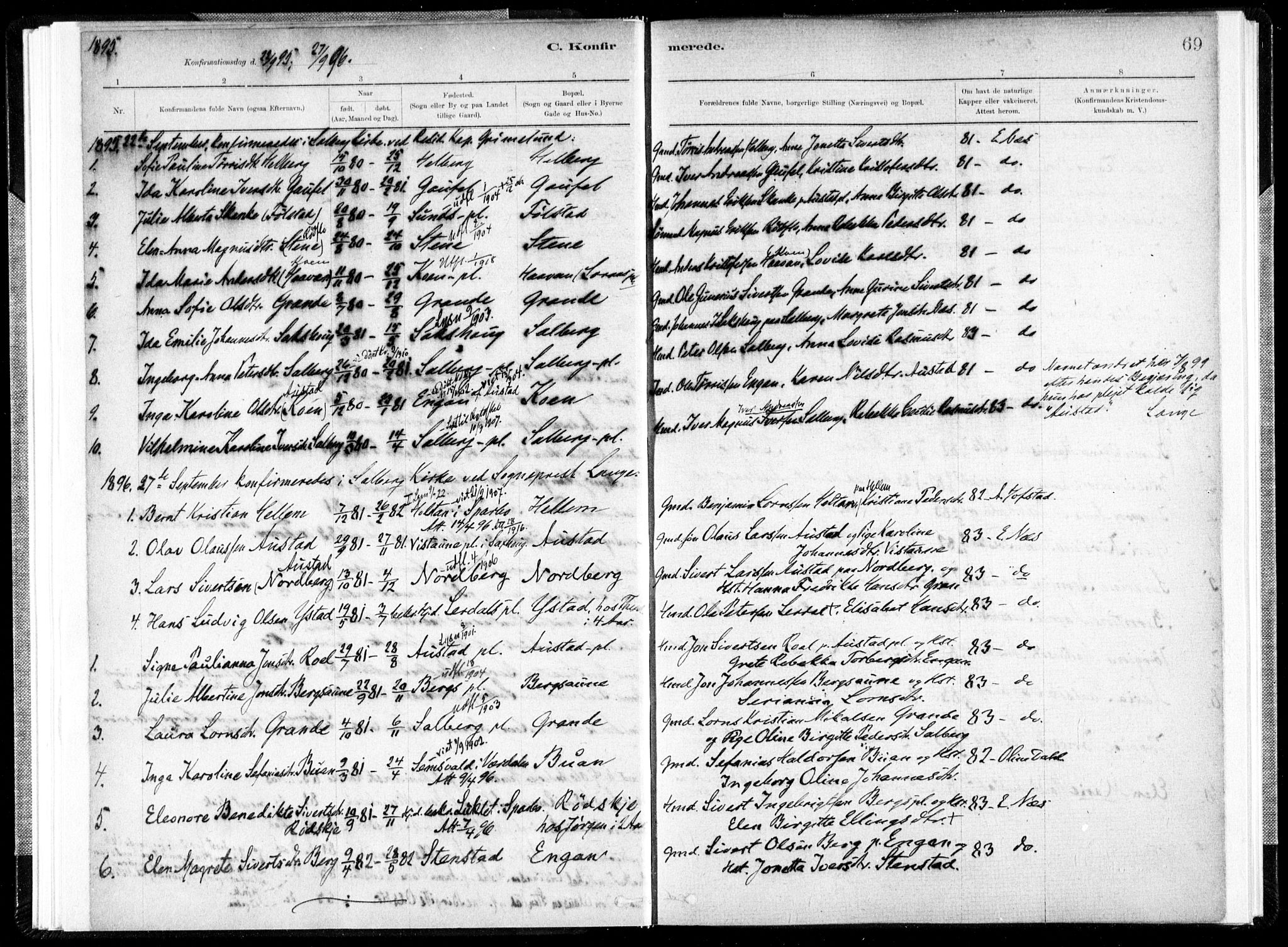 Ministerialprotokoller, klokkerbøker og fødselsregistre - Nord-Trøndelag, SAT/A-1458/731/L0309: Parish register (official) no. 731A01, 1879-1918, p. 69