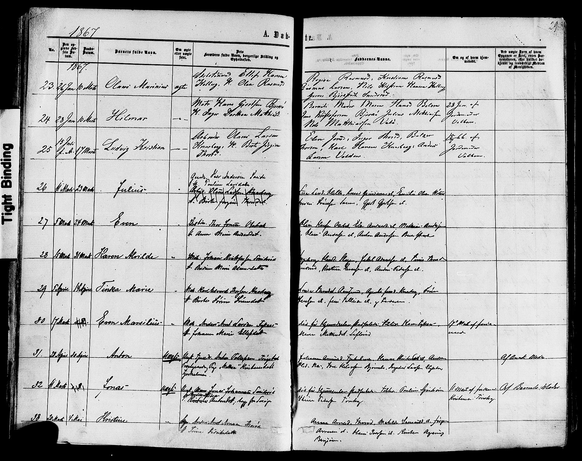 Nøtterøy kirkebøker, SAKO/A-354/F/Fa/L0007: Parish register (official) no. I 7, 1865-1877, p. 29
