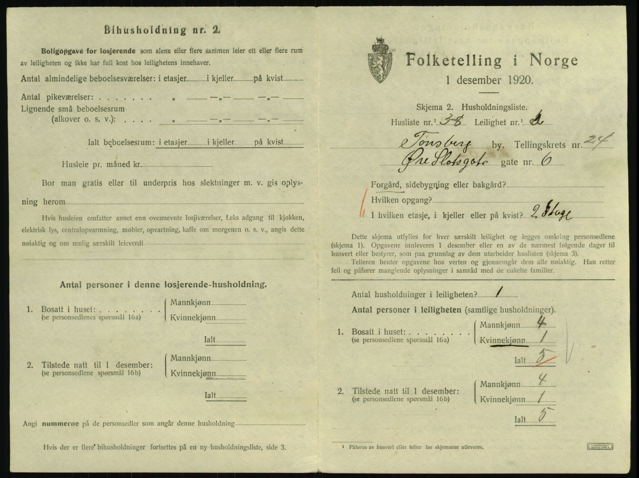 SAKO, 1920 census for Tønsberg, 1920, p. 8601