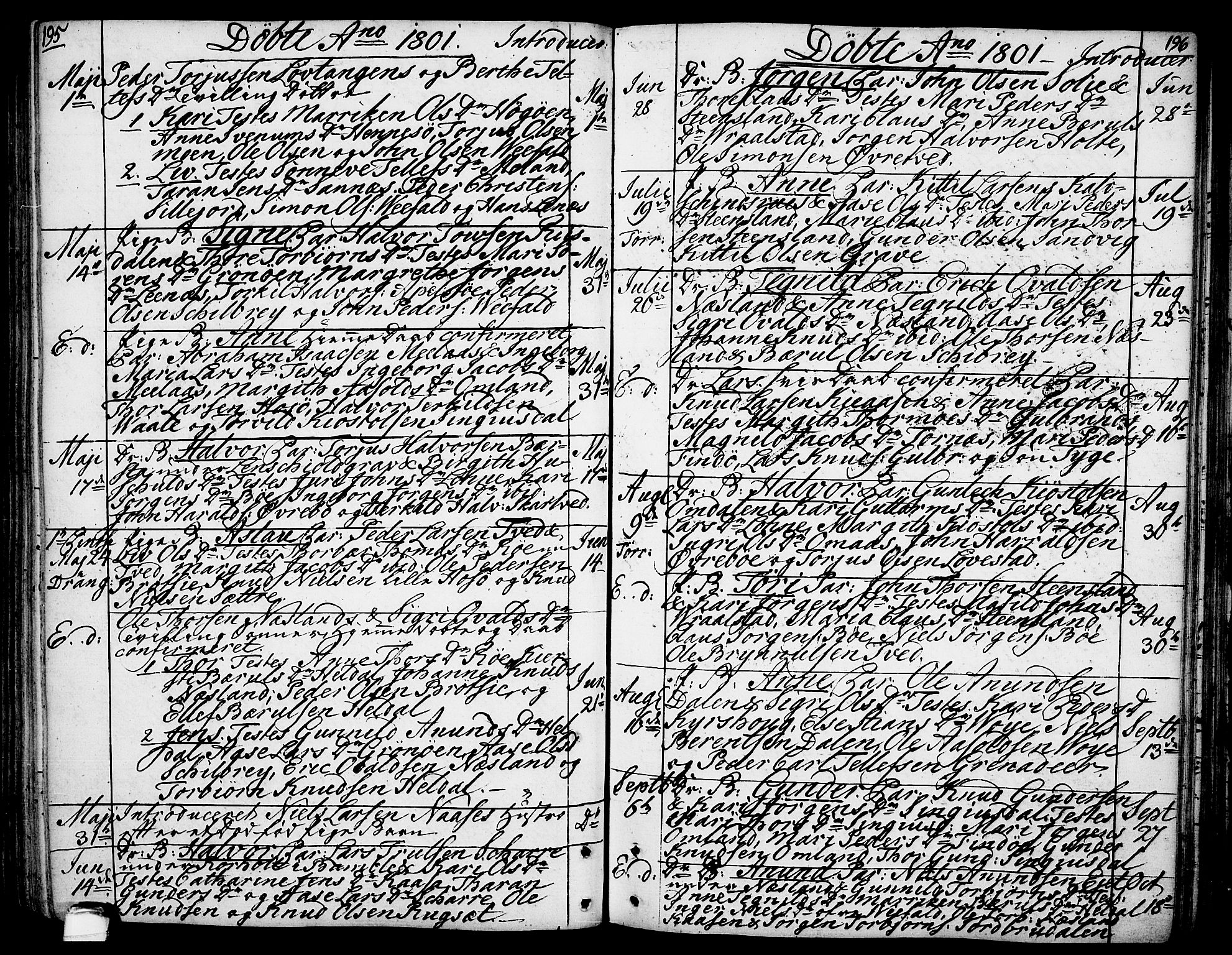 Drangedal kirkebøker, AV/SAKO-A-258/F/Fa/L0003: Parish register (official) no. 3, 1768-1814, p. 195-196