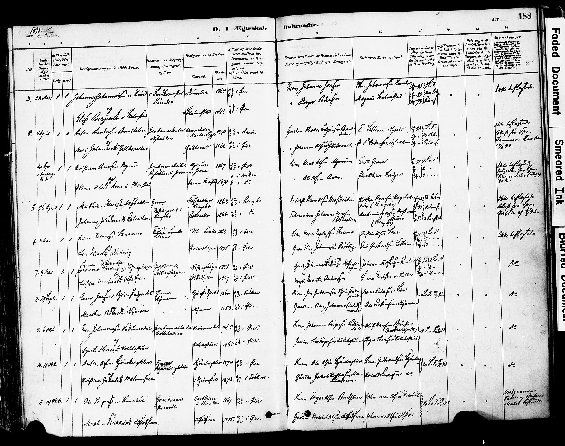 Øyer prestekontor, AV/SAH-PREST-084/H/Ha/Haa/L0008: Parish register (official) no. 8, 1878-1897, p. 188