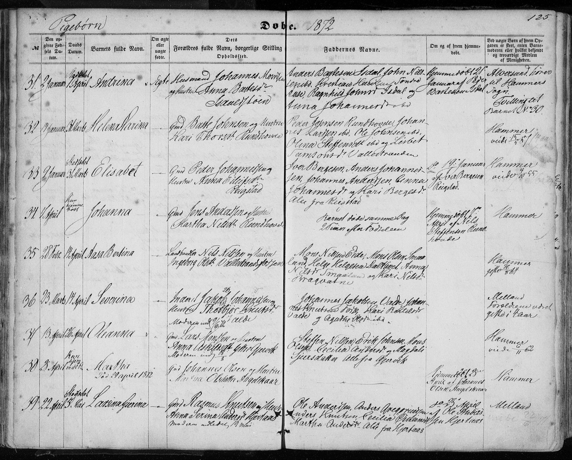 Hamre sokneprestembete, AV/SAB-A-75501/H/Ha/Haa/Haaa/L0014: Parish register (official) no. A 14, 1858-1872, p. 125