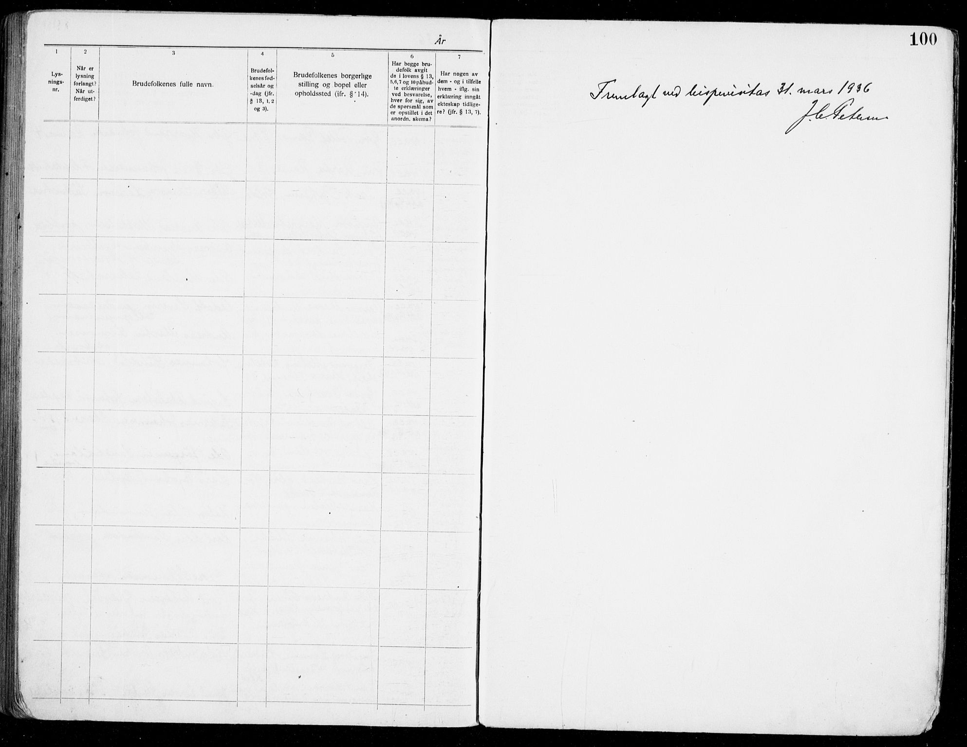 Haugesund sokneprestkontor, SAST/A -101863/I/Ie/L0006: Banns register no. VIII 6, 1926-1936, p. 100