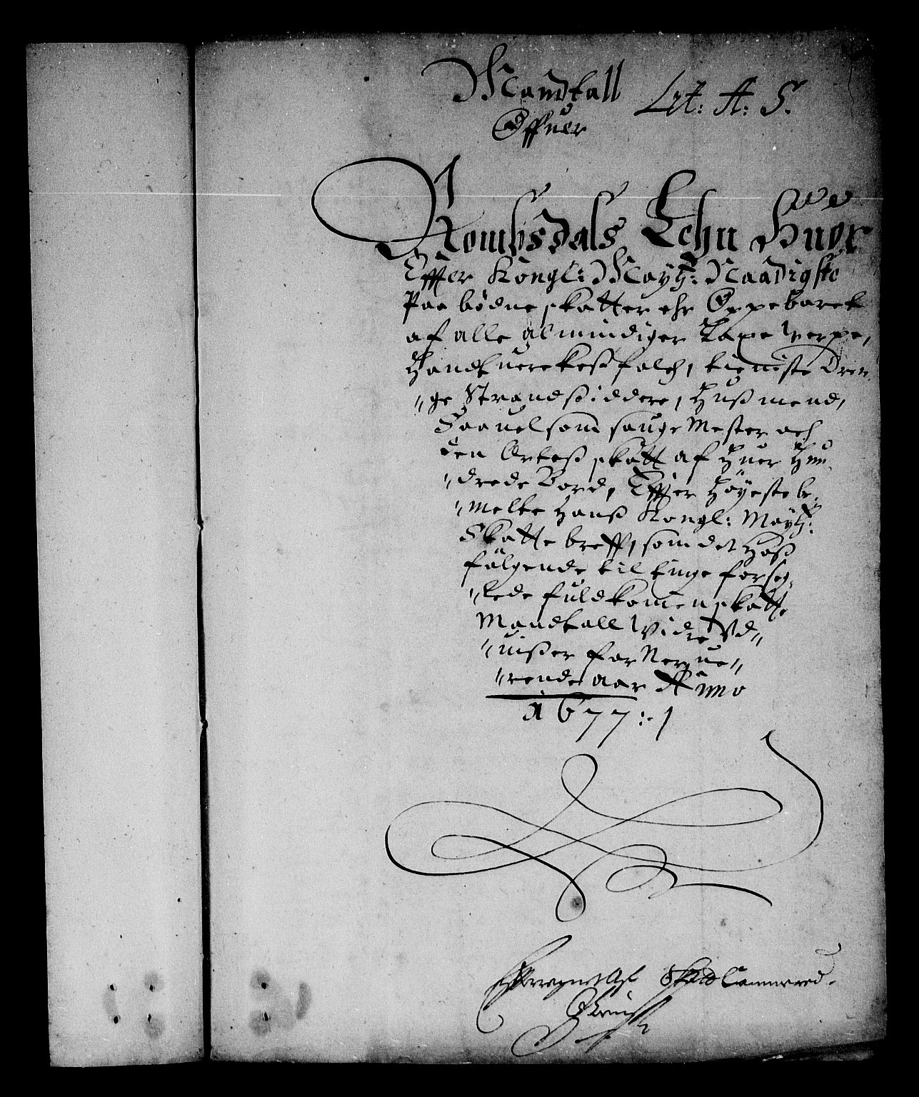 Rentekammeret inntil 1814, Reviderte regnskaper, Stiftamtstueregnskaper, Trondheim stiftamt og Nordland amt, AV/RA-EA-6044/R/Re/L0048: Trondheim stiftamt og Nordland amt, 1677
