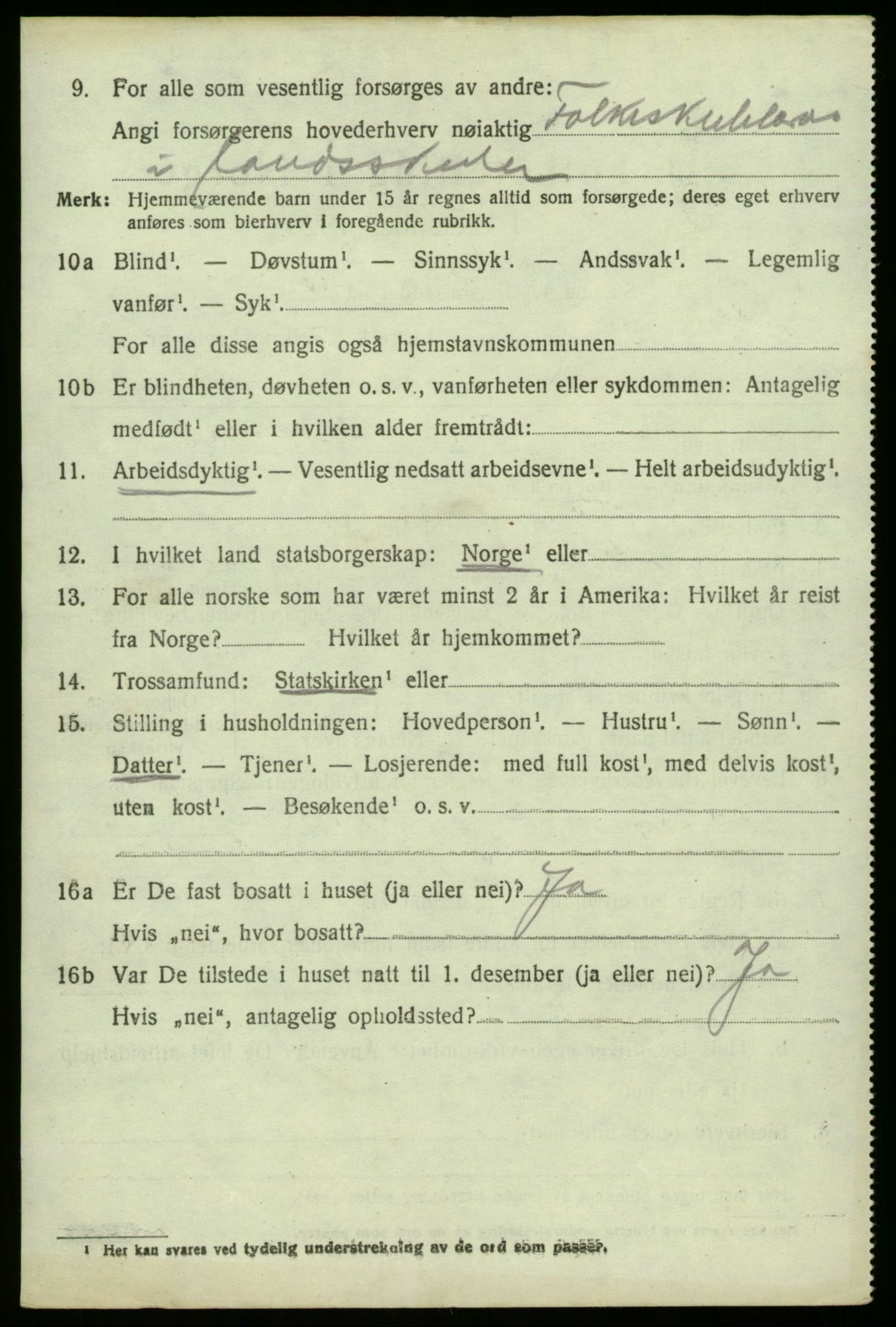 SAB, 1920 census for Manger, 1920, p. 3004