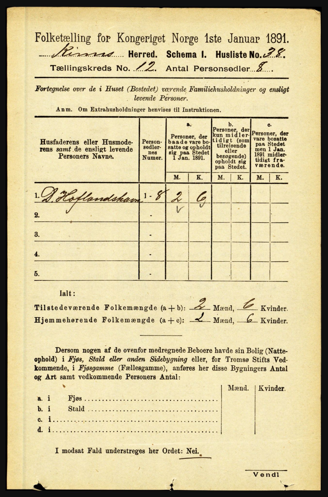 RA, 1891 census for 1437 Kinn, 1891, p. 4468