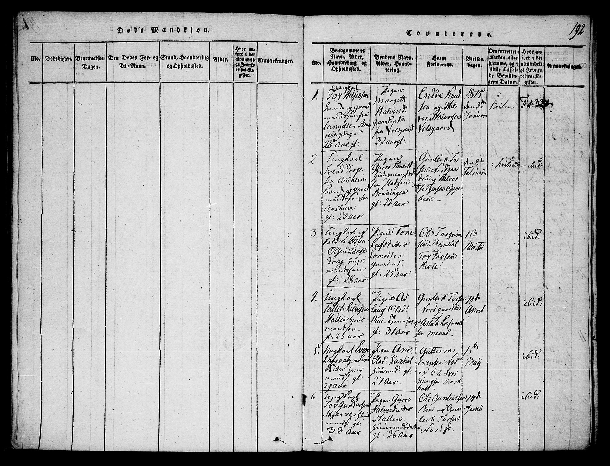 Seljord kirkebøker, SAKO/A-20/F/Fa/L0010: Parish register (official) no. I 10, 1815-1831, p. 192
