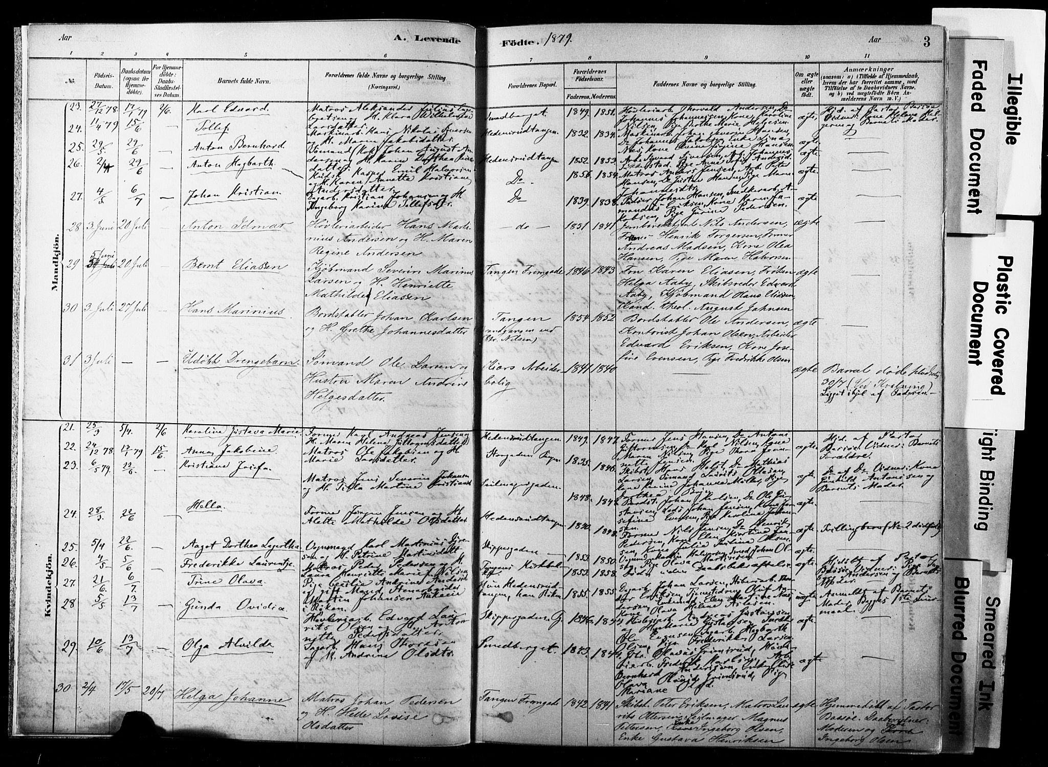 Strømsø kirkebøker, AV/SAKO-A-246/F/Fb/L0006: Parish register (official) no. II 6, 1879-1910, p. 3