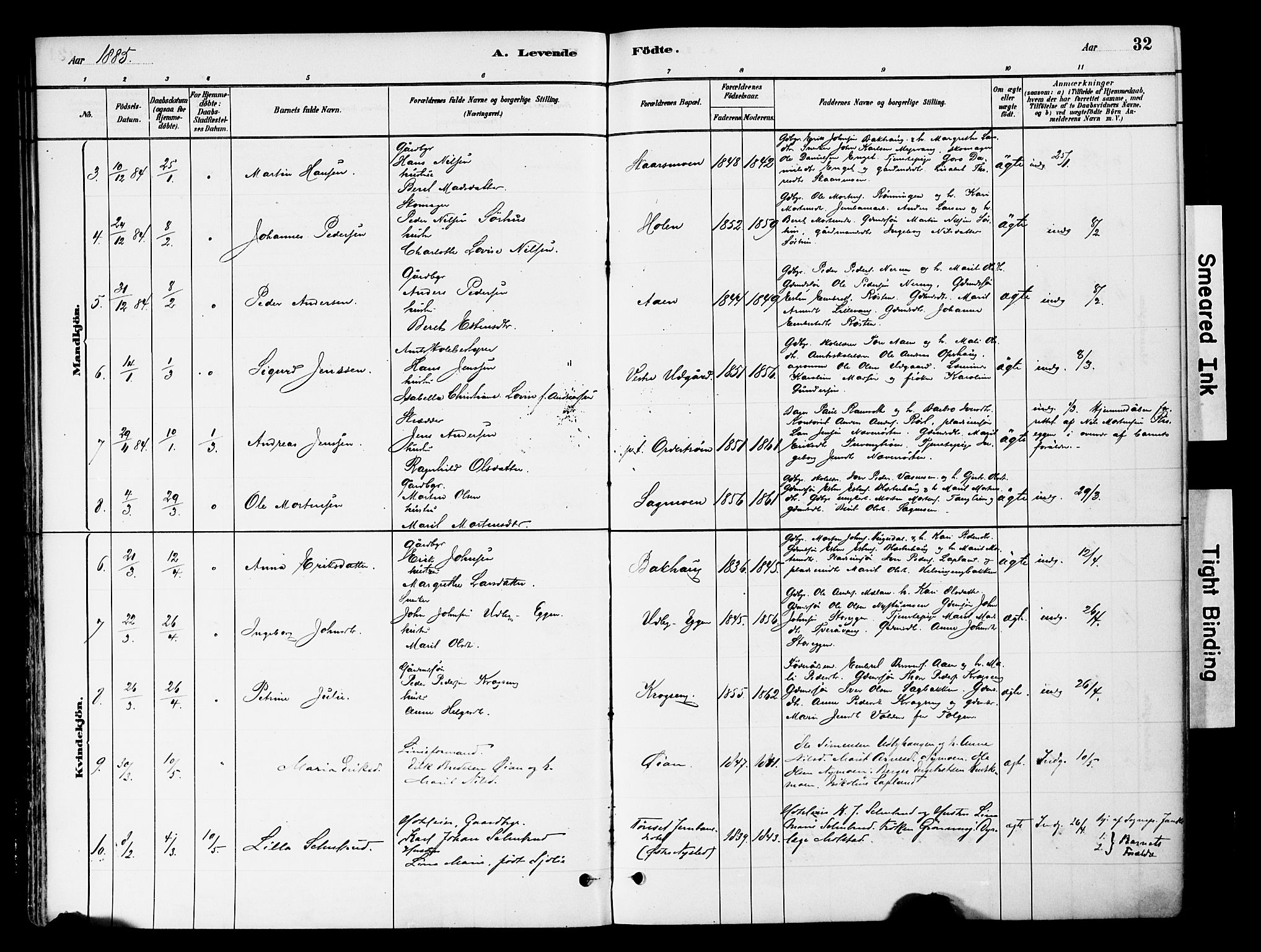 Tynset prestekontor, SAH/PREST-058/H/Ha/Haa/L0022: Parish register (official) no. 22, 1880-1899, p. 32