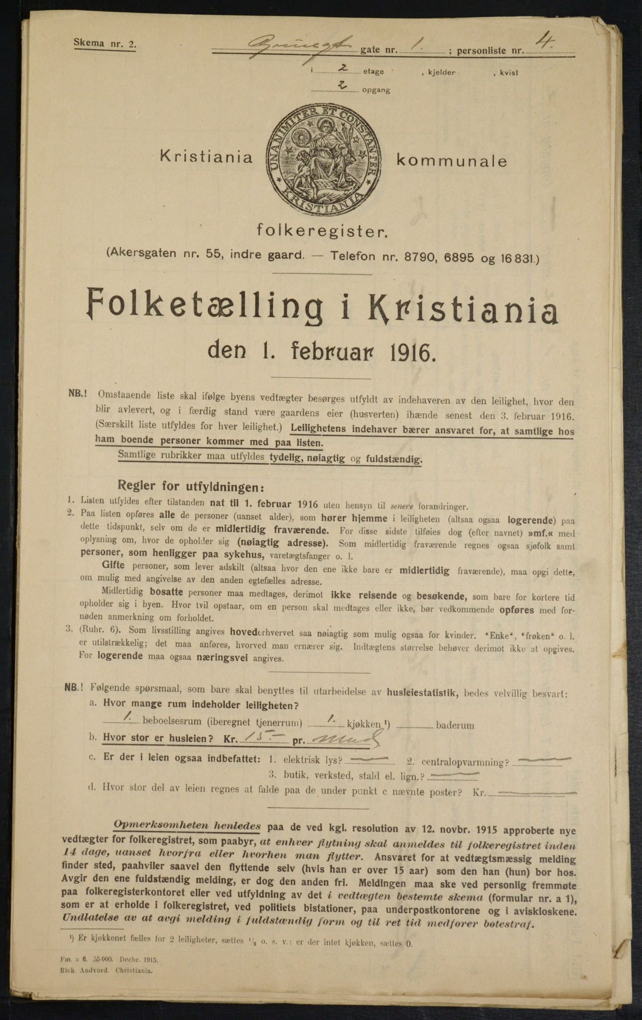 OBA, Municipal Census 1916 for Kristiania, 1916, p. 30766