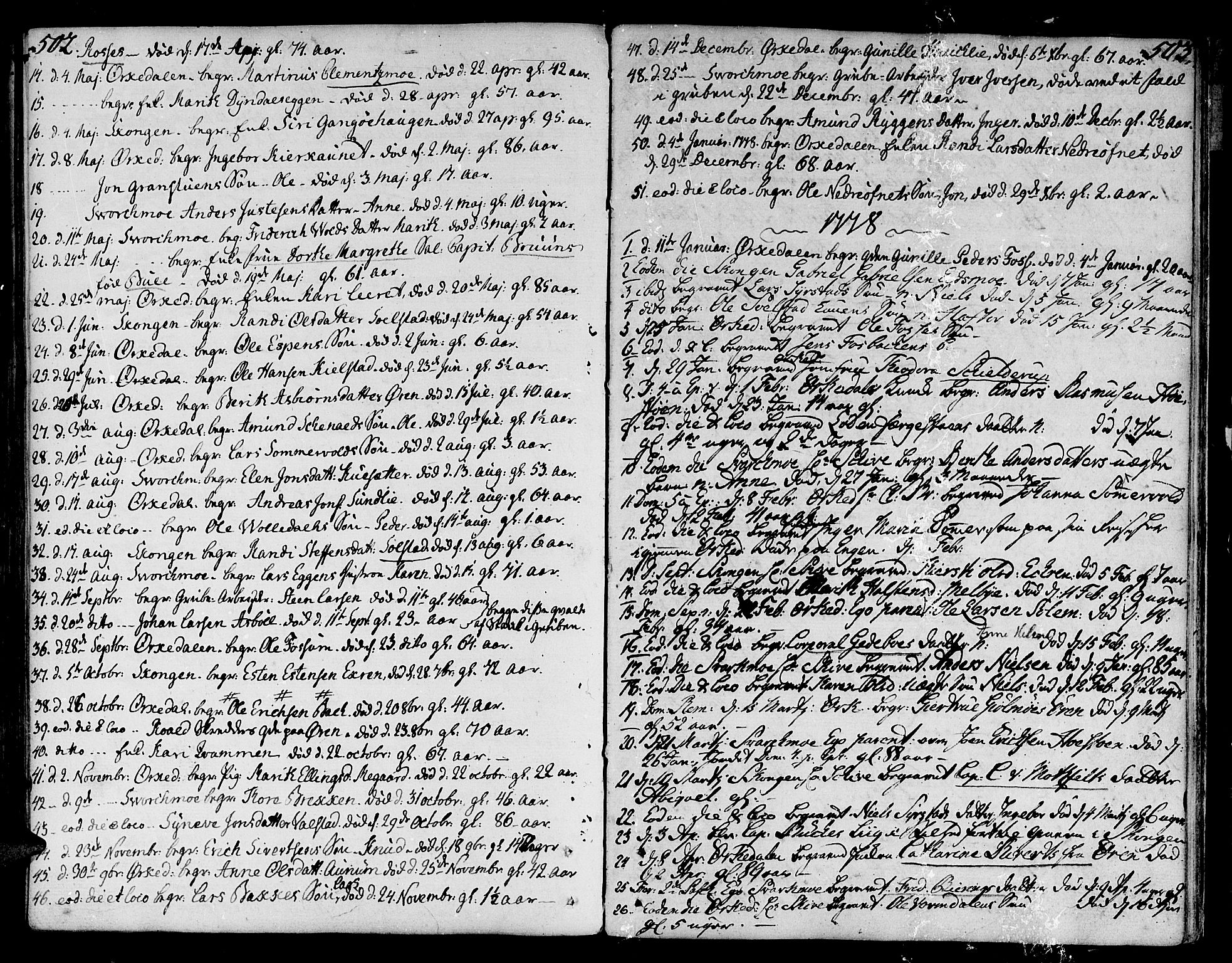 Ministerialprotokoller, klokkerbøker og fødselsregistre - Sør-Trøndelag, SAT/A-1456/668/L0802: Parish register (official) no. 668A02, 1776-1799, p. 502-503