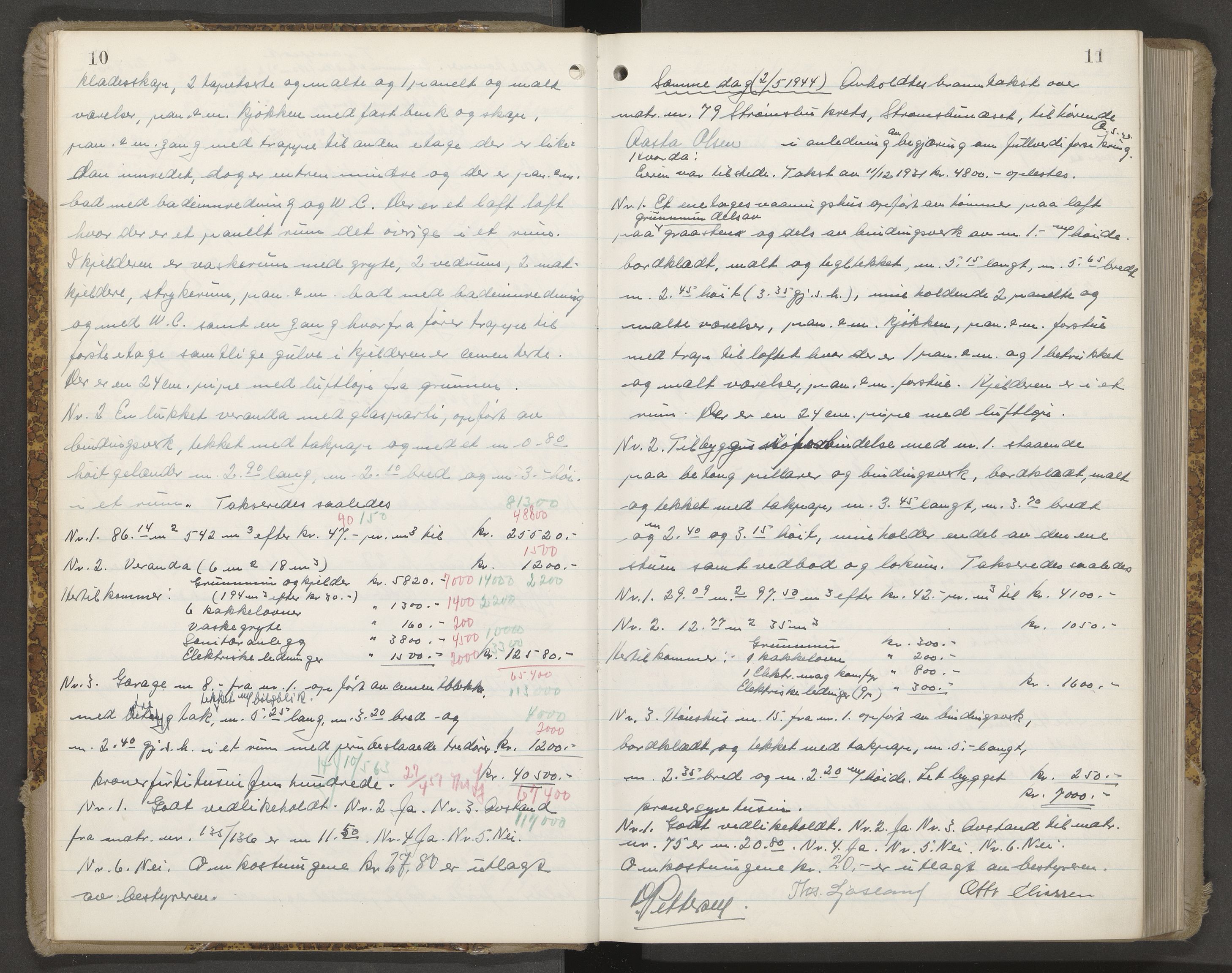 Norges Brannkasse Arendal, AV/SAK-2241-0002/F/Fa/L0035: Branntakstprotokoll nr. 33 med matrikkelnummerregister, 1944-1949