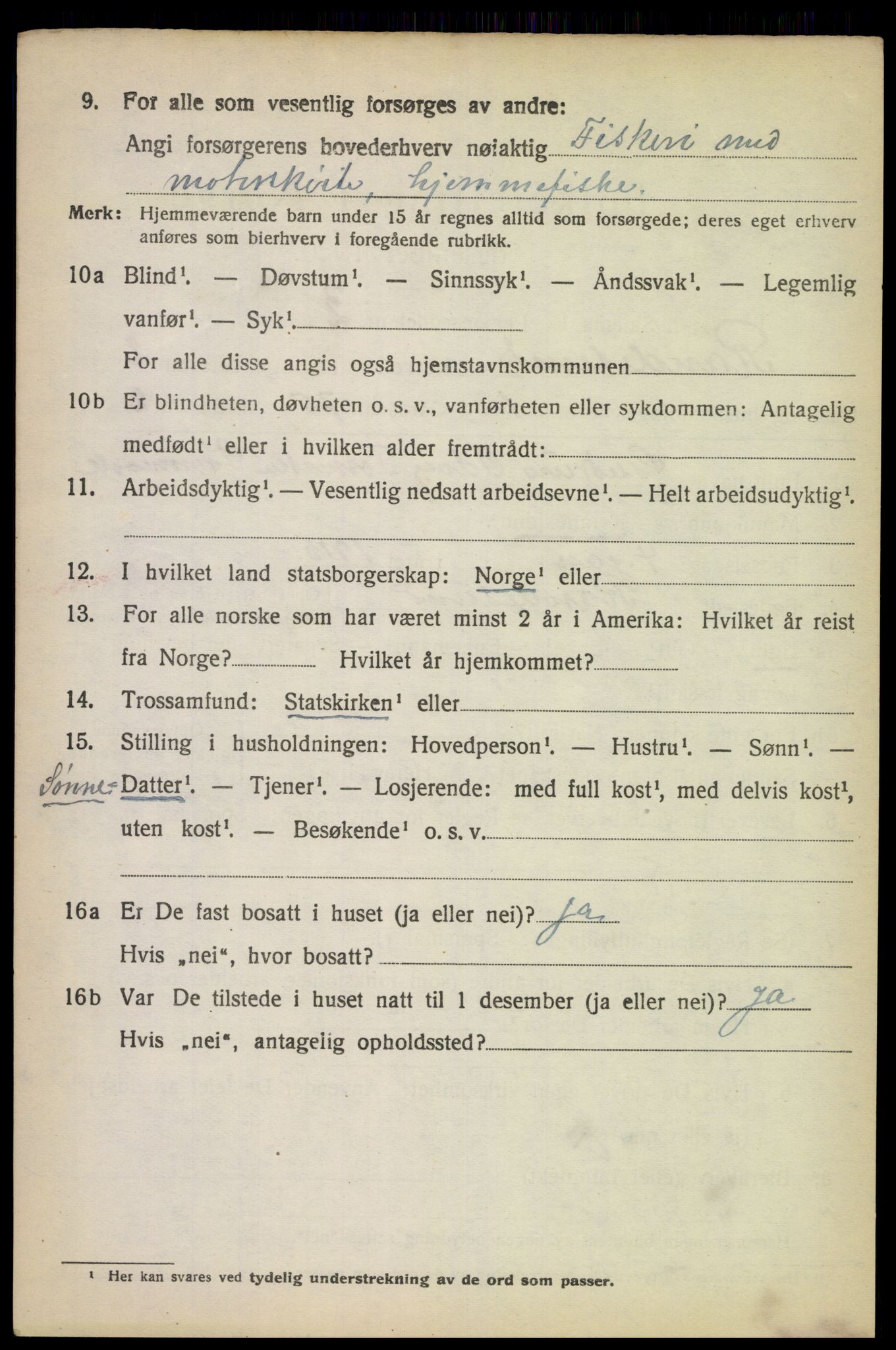 SAK, 1920 census for Randesund, 1920, p. 1093