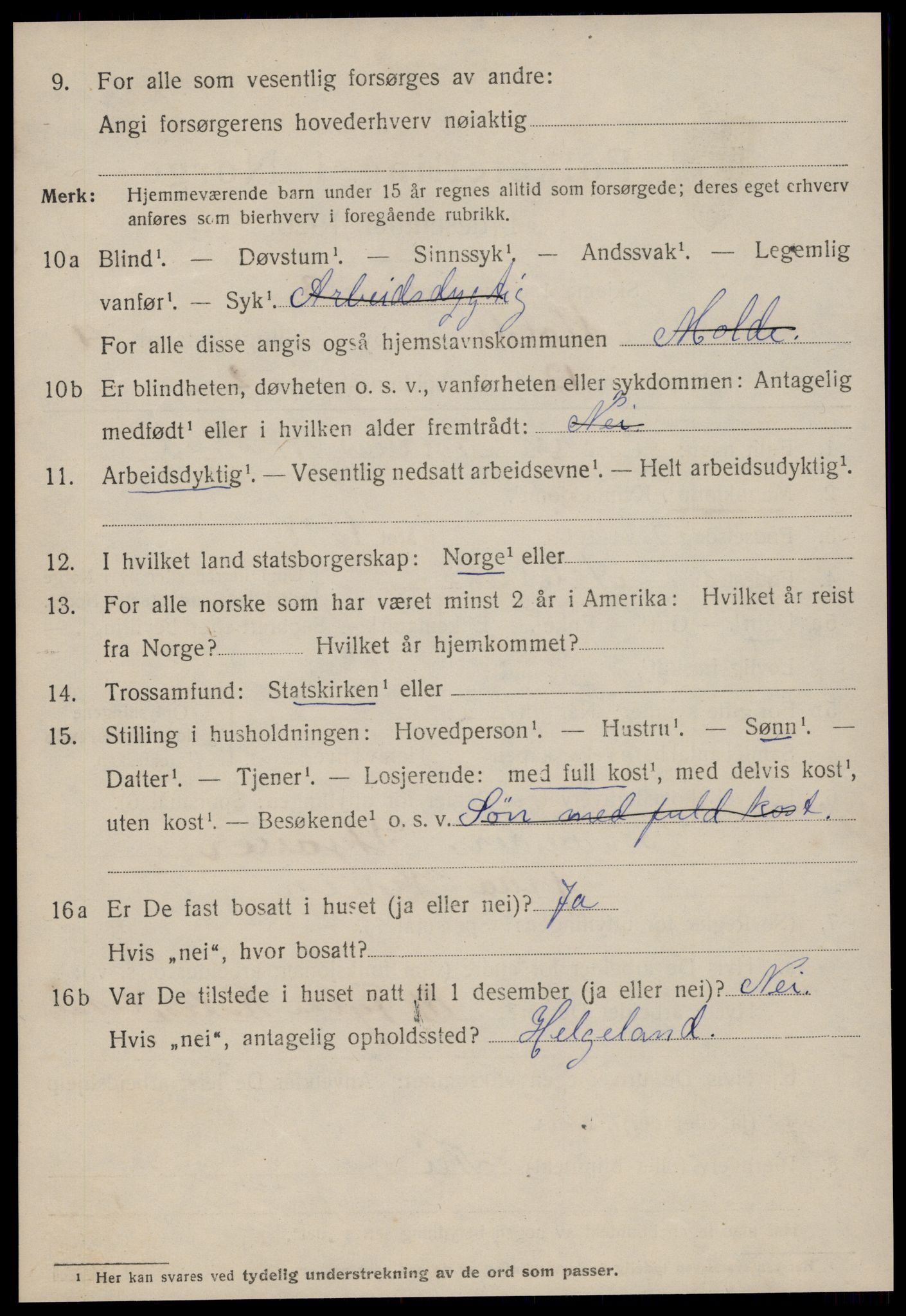 SAT, 1920 census for Molde, 1920, p. 5416