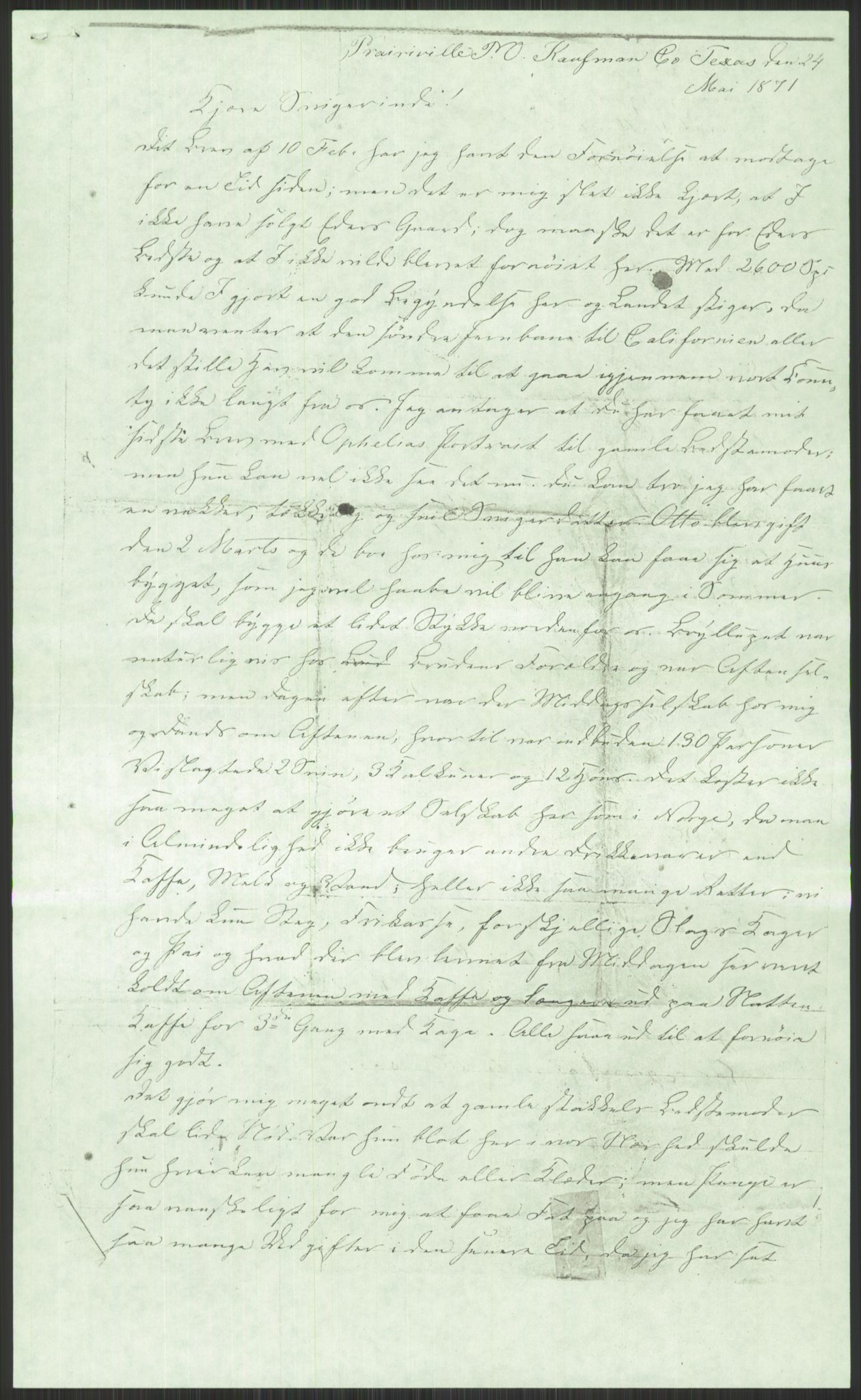 Samlinger til kildeutgivelse, Amerikabrevene, AV/RA-EA-4057/F/L0039: Innlån fra Ole Kolsrud, Buskerud og Ferdinand Næshagen, Østfold, 1860-1972, p. 87