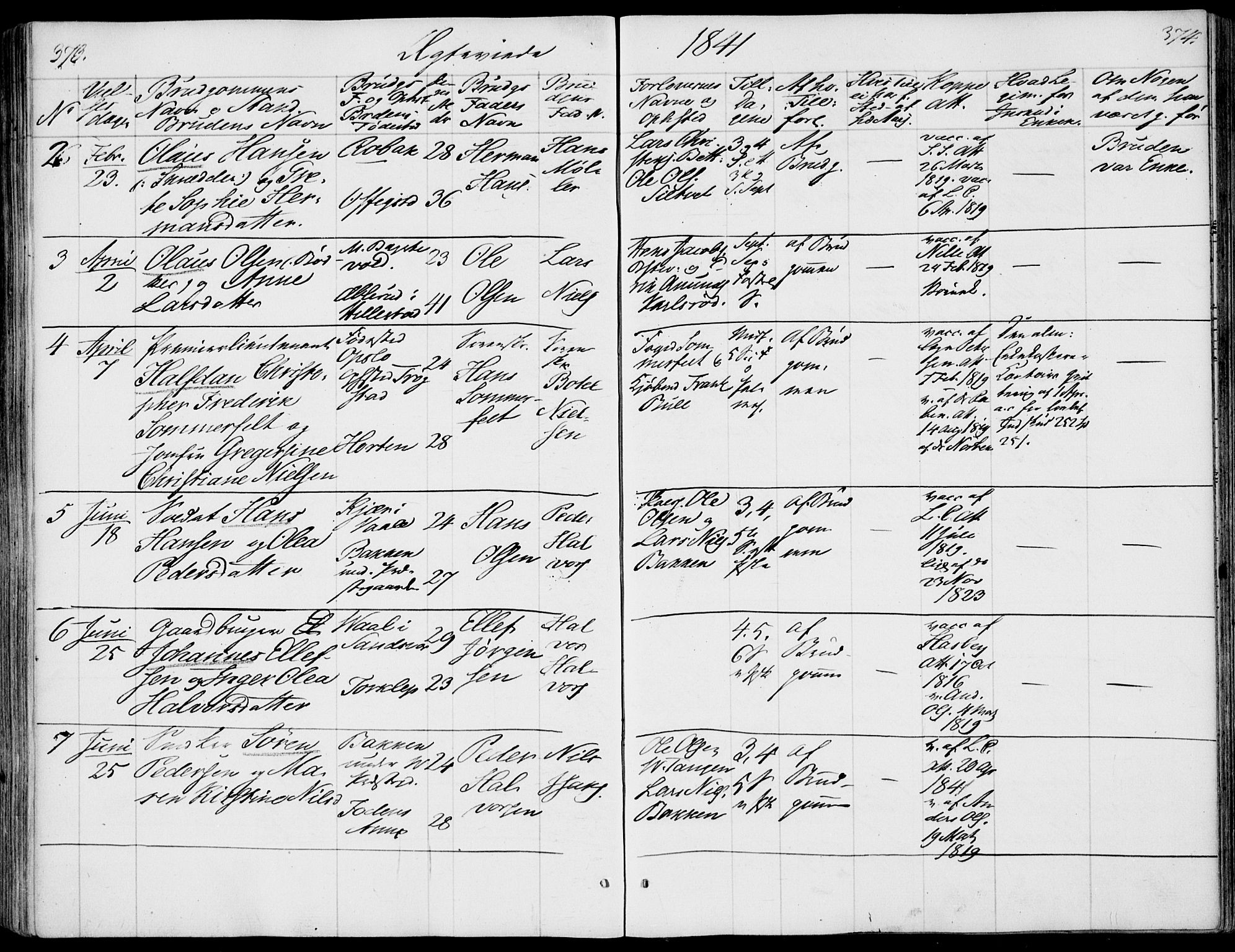 Våle kirkebøker, SAKO/A-334/F/Fa/L0009a: Parish register (official) no. I 9A, 1839-1860, p. 373-374